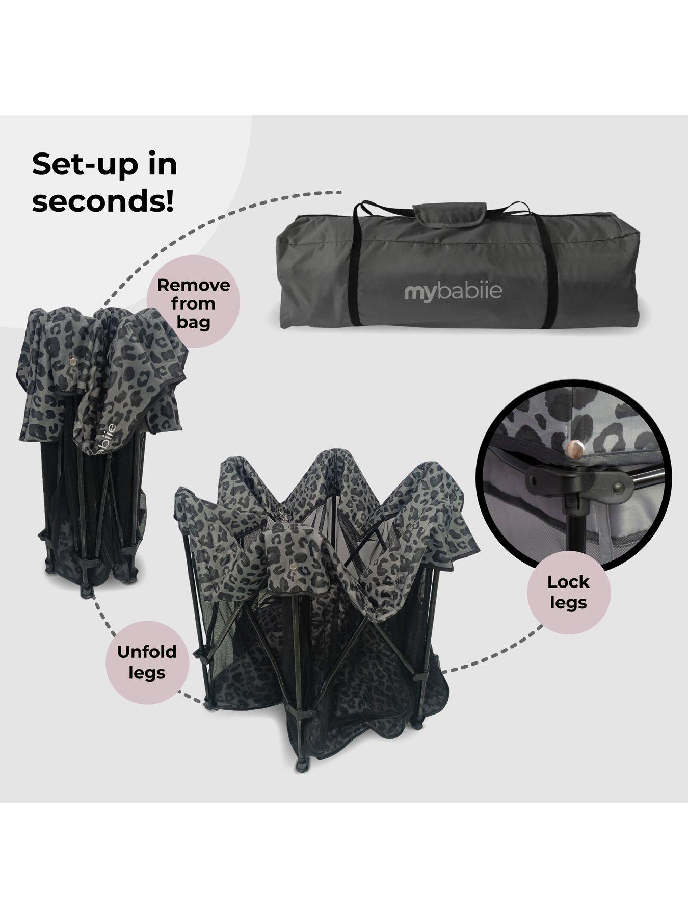 Image 6 of 7 of My Babiie Foldable Baby Playpen - Grey Leopard