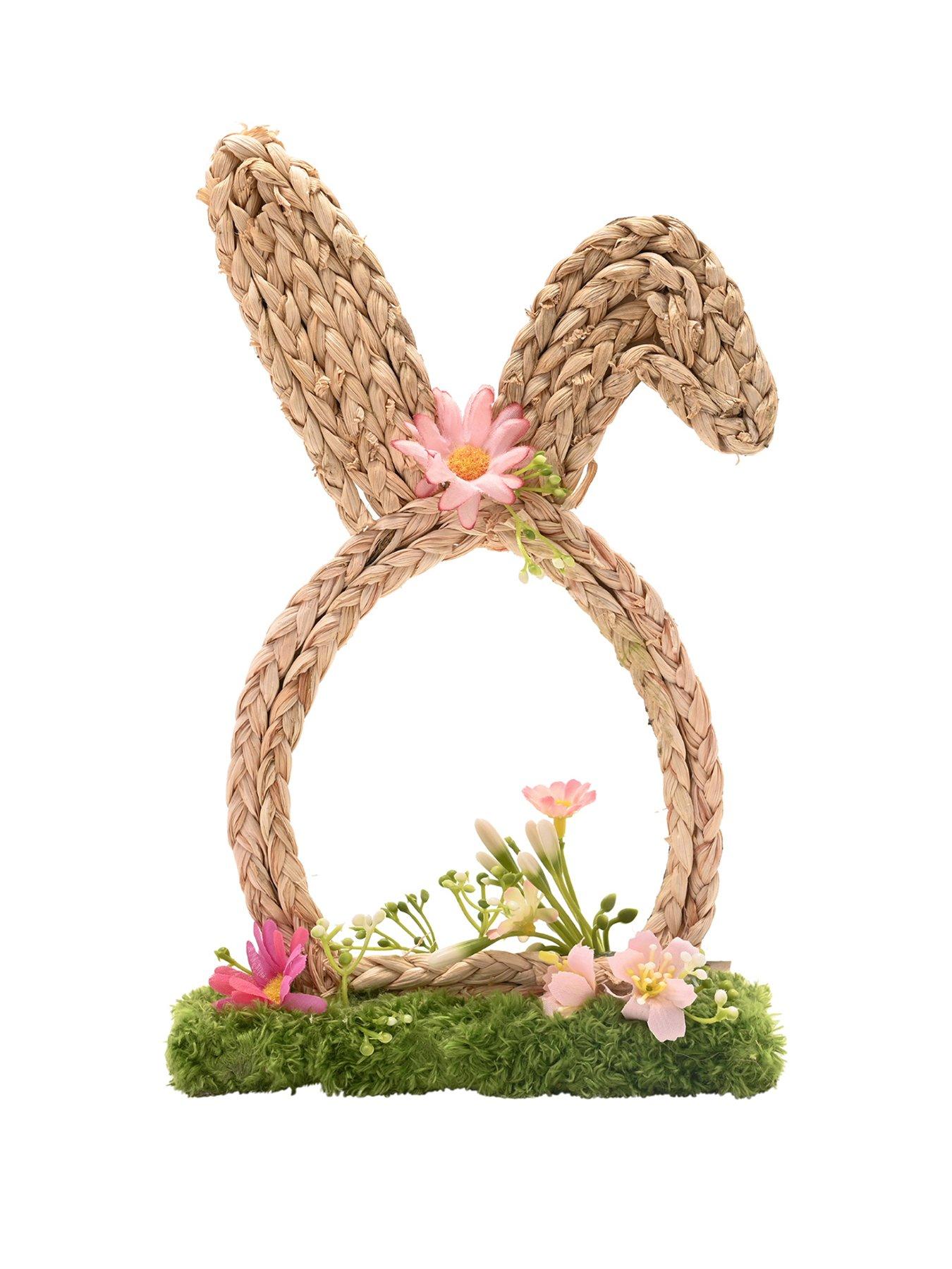 Image 2 of 5 of Wicker Bunny Ears Mantle Decoration