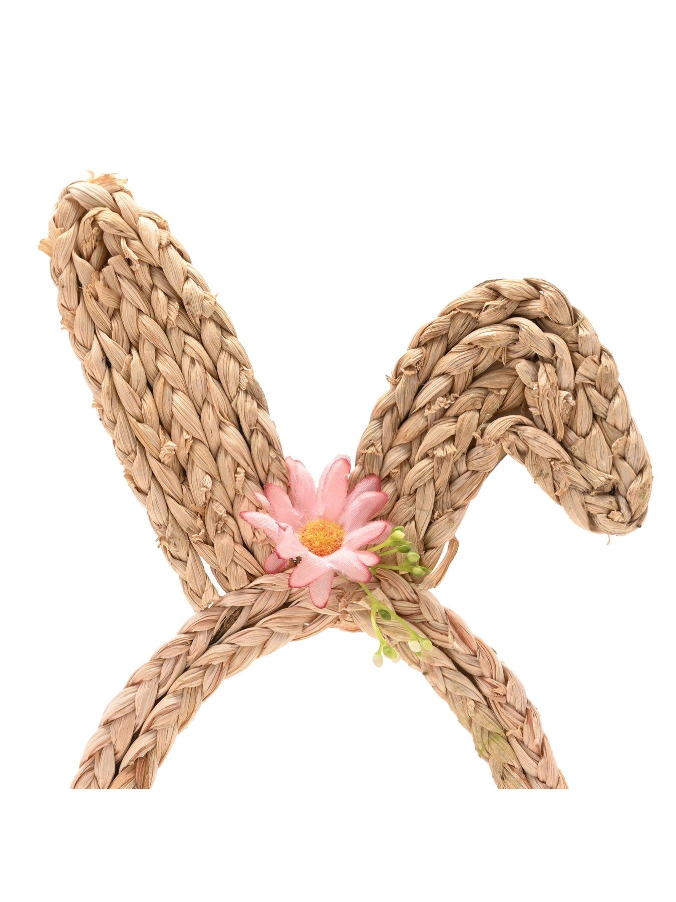 Image 4 of 5 of Wicker Bunny Ears Mantle Decoration