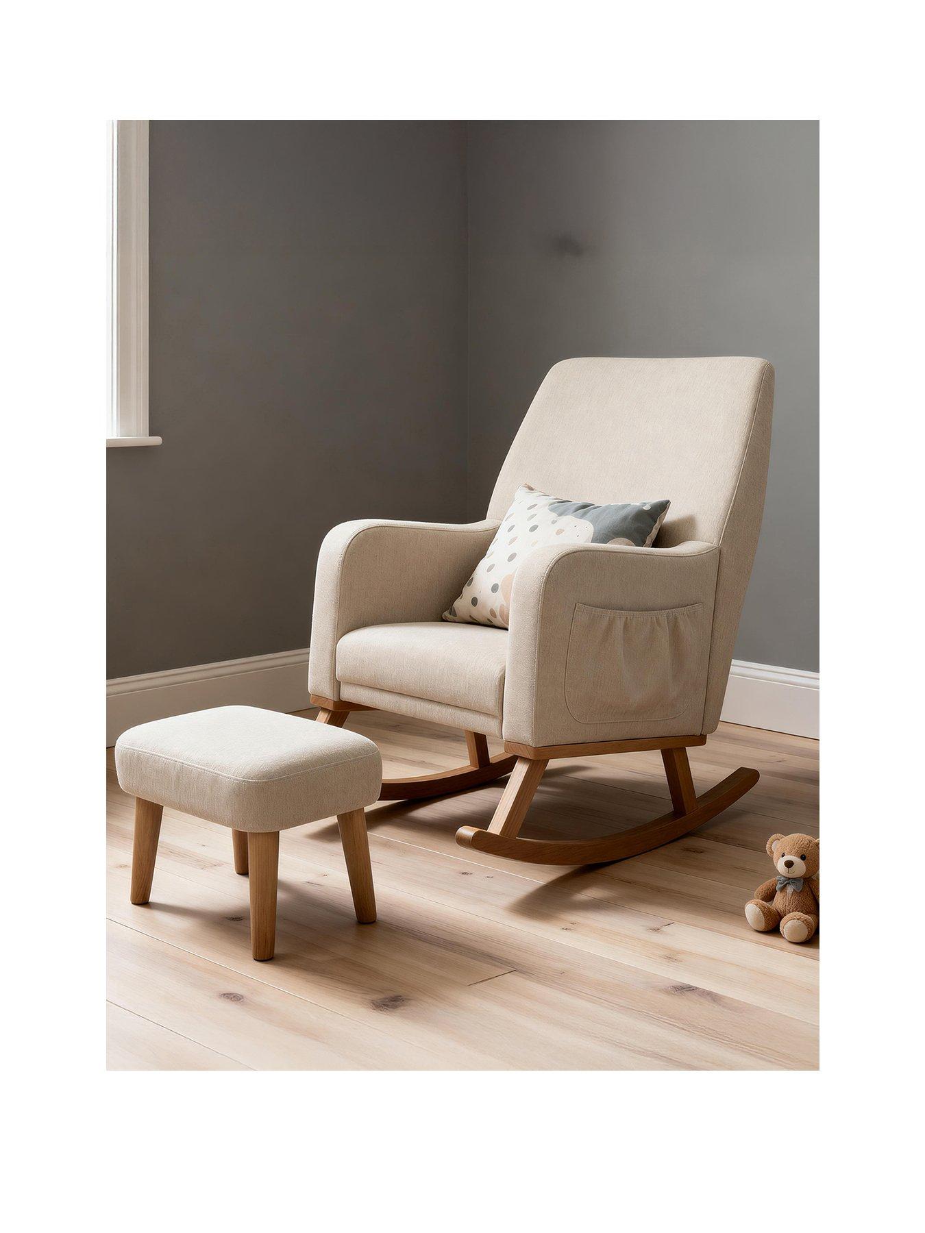 Image 2 of 6 of Babymore Callie Nursing Chair with Stool - Oatmeal
