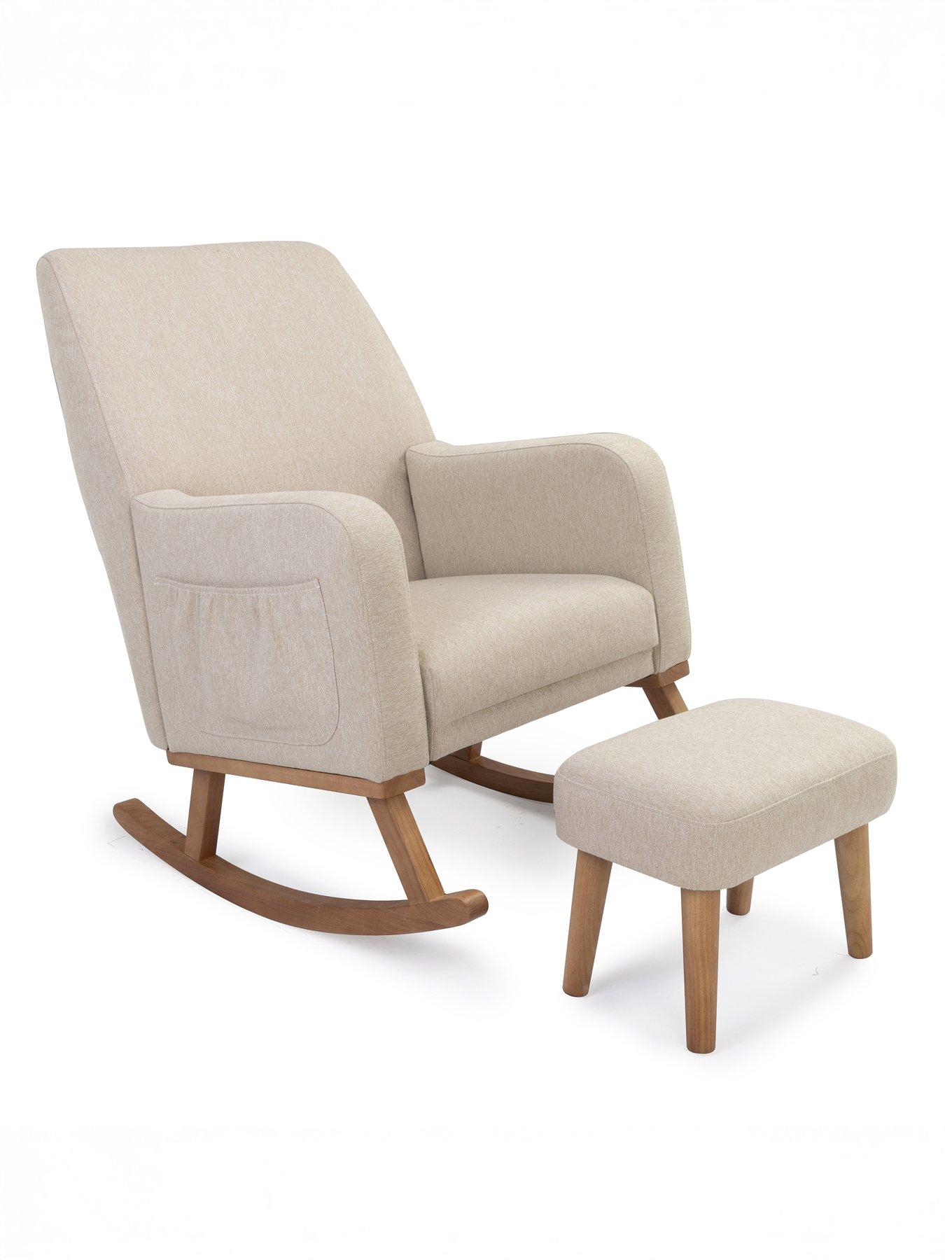 Image 3 of 6 of Babymore Callie Nursing Chair with Stool - Oatmeal