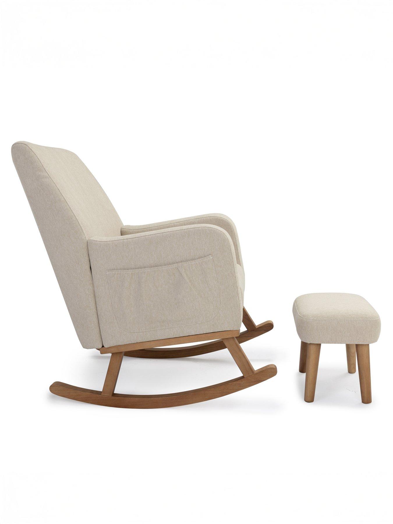Image 4 of 6 of Babymore Callie Nursing Chair with Stool - Oatmeal