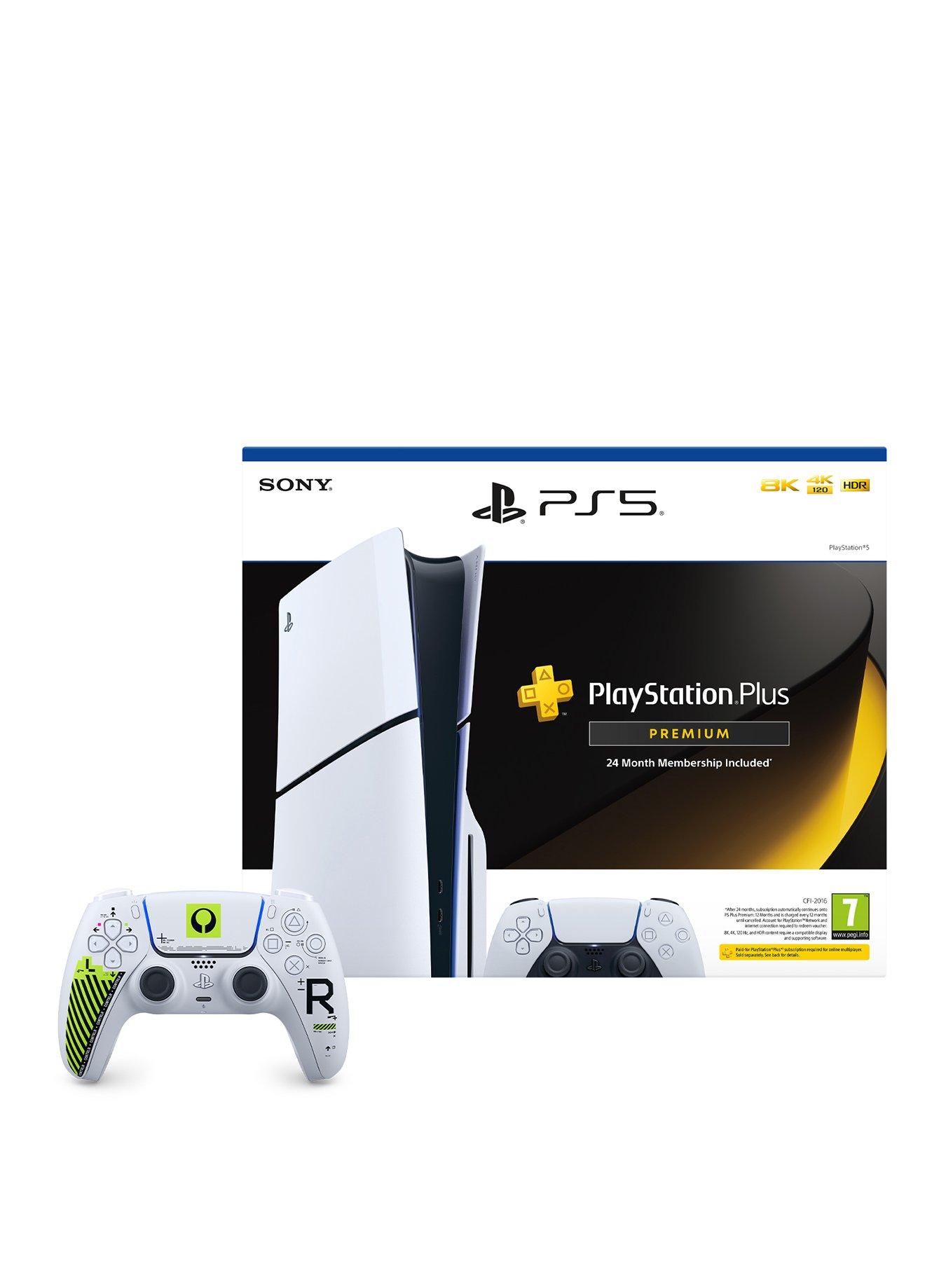 Image 1 of 8 of PlayStation 5 PlayStation&reg;5 Disc Console &amp; PlayStation&reg; Plus Premium 24 Month Subscription Bundle &amp; DualSense&reg; Wireless Controller &ndash; Marathon&trade; Limited Edition