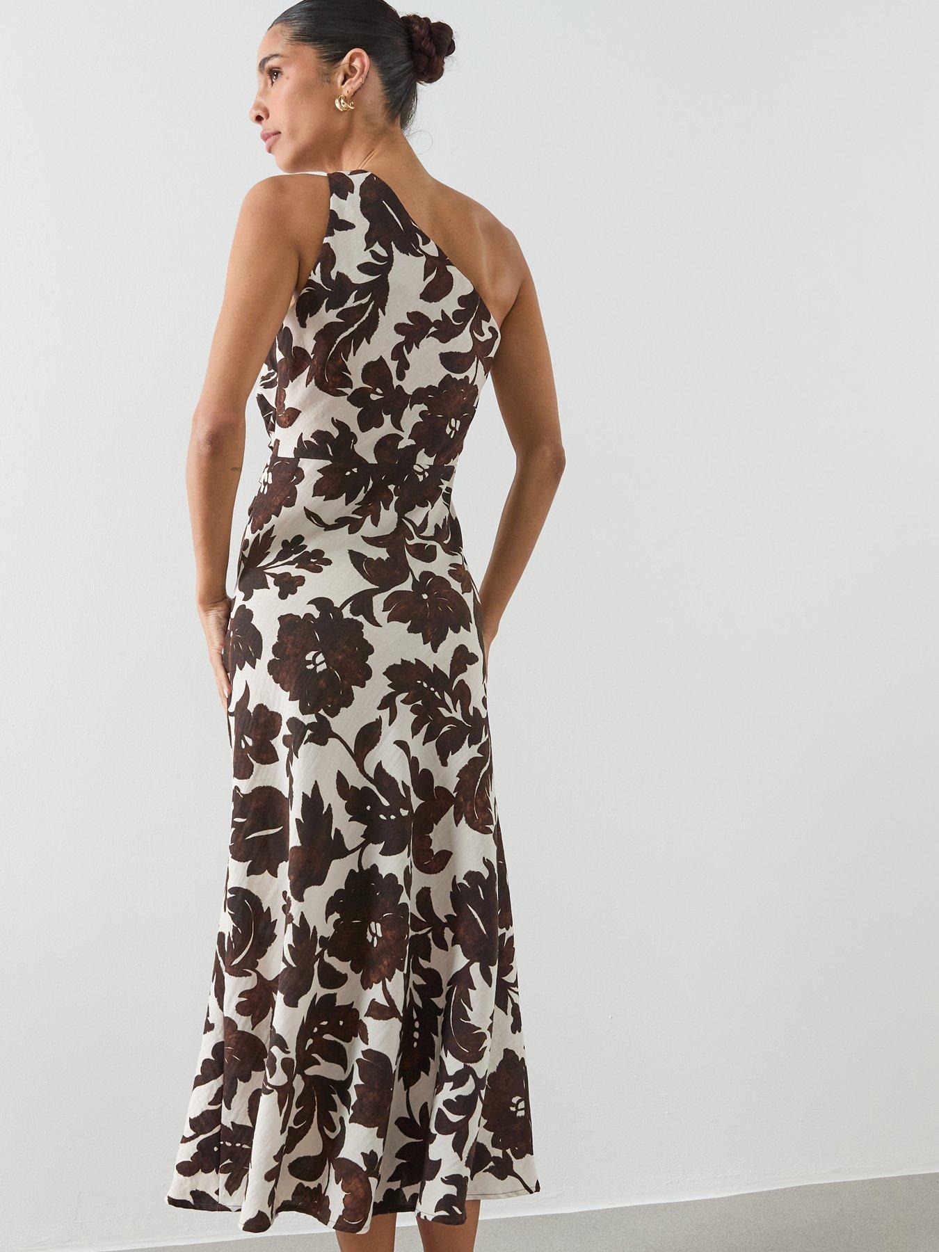 eliza j asymmetrical lace dress Cotton Blend Red & White Floral Asymmetrical Midi Dress main image 1
