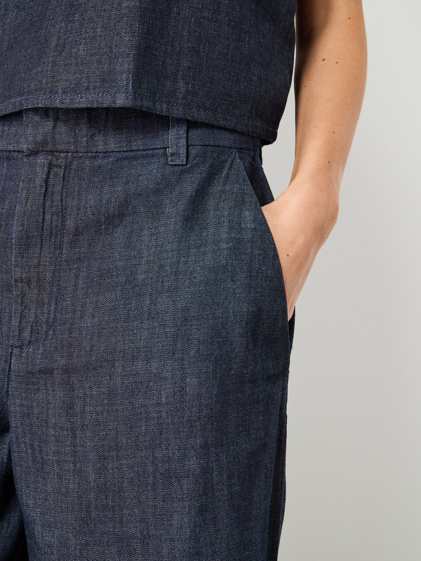 Image 6 of 6 of Mango Wide Leg Mid-rise Co-ord Jeans - Blue