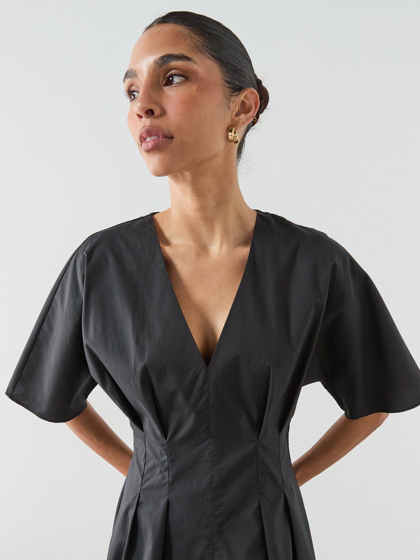 Mango A-Line Lyocell Dress - Black | Very