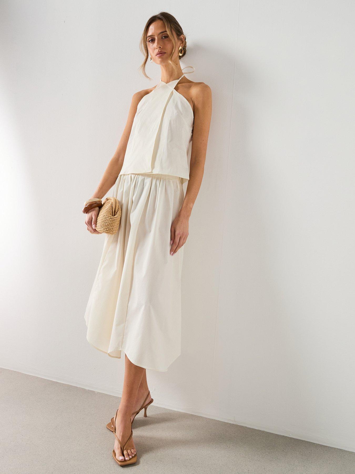 Mango Striped Halter Neck Top - Cream