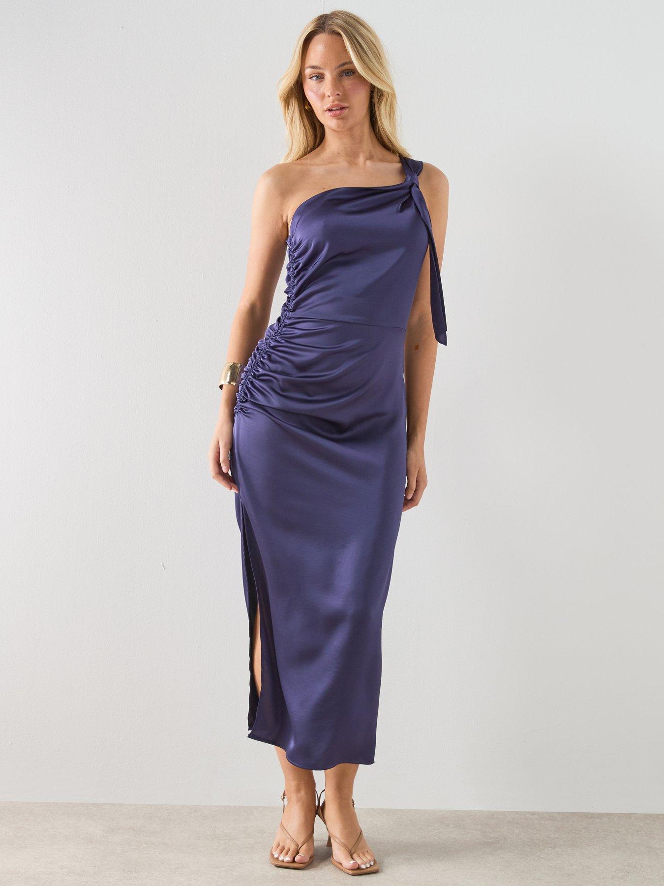 side ruched formal dress Side-Ruched Long Prom Dress with Deep V-Neck -PromGirl main image 0