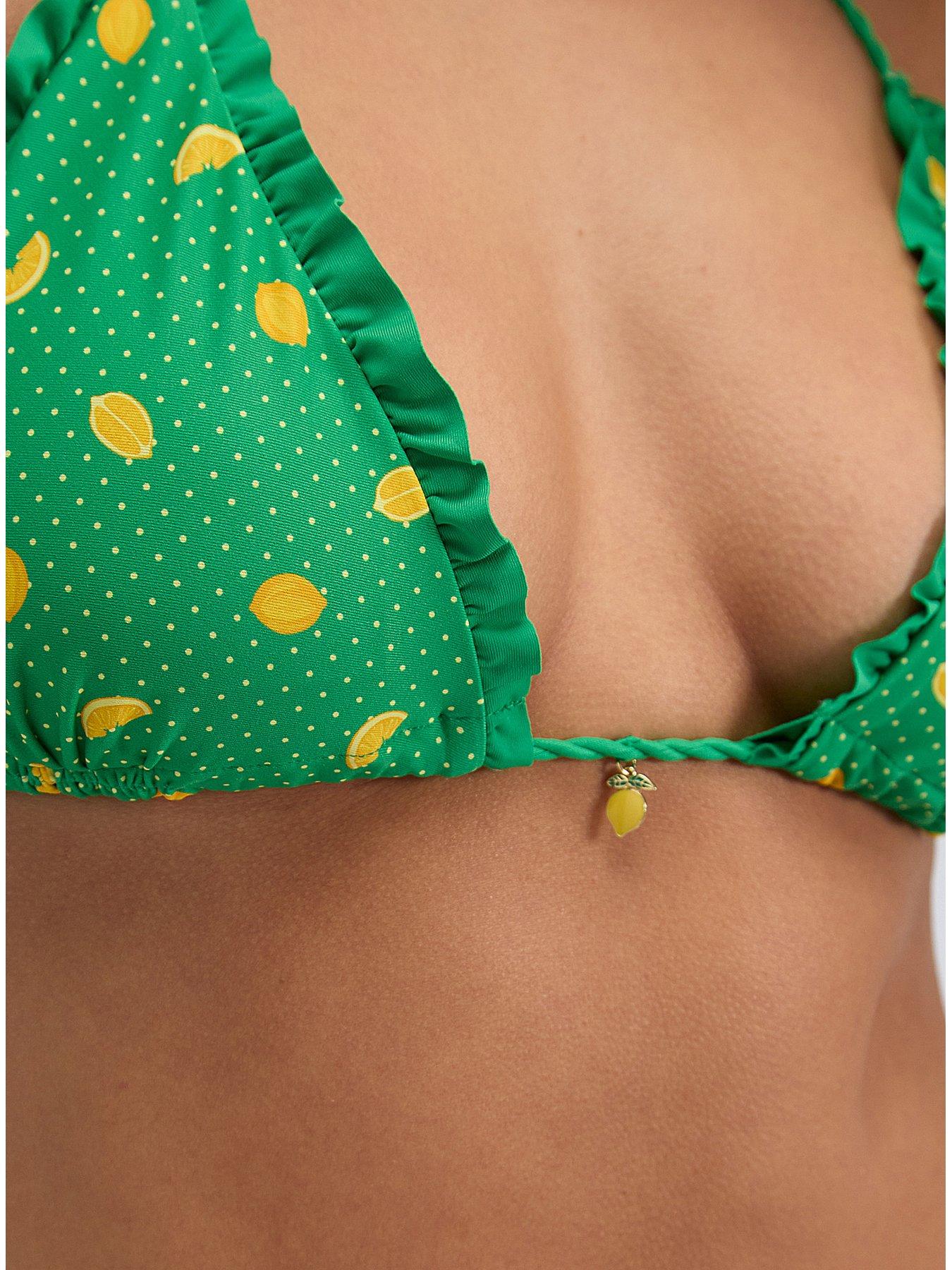 Image 5 of 5 of Boux Avenue Boux Avenue Ithaca Triangle Bikini Top - Green Mix