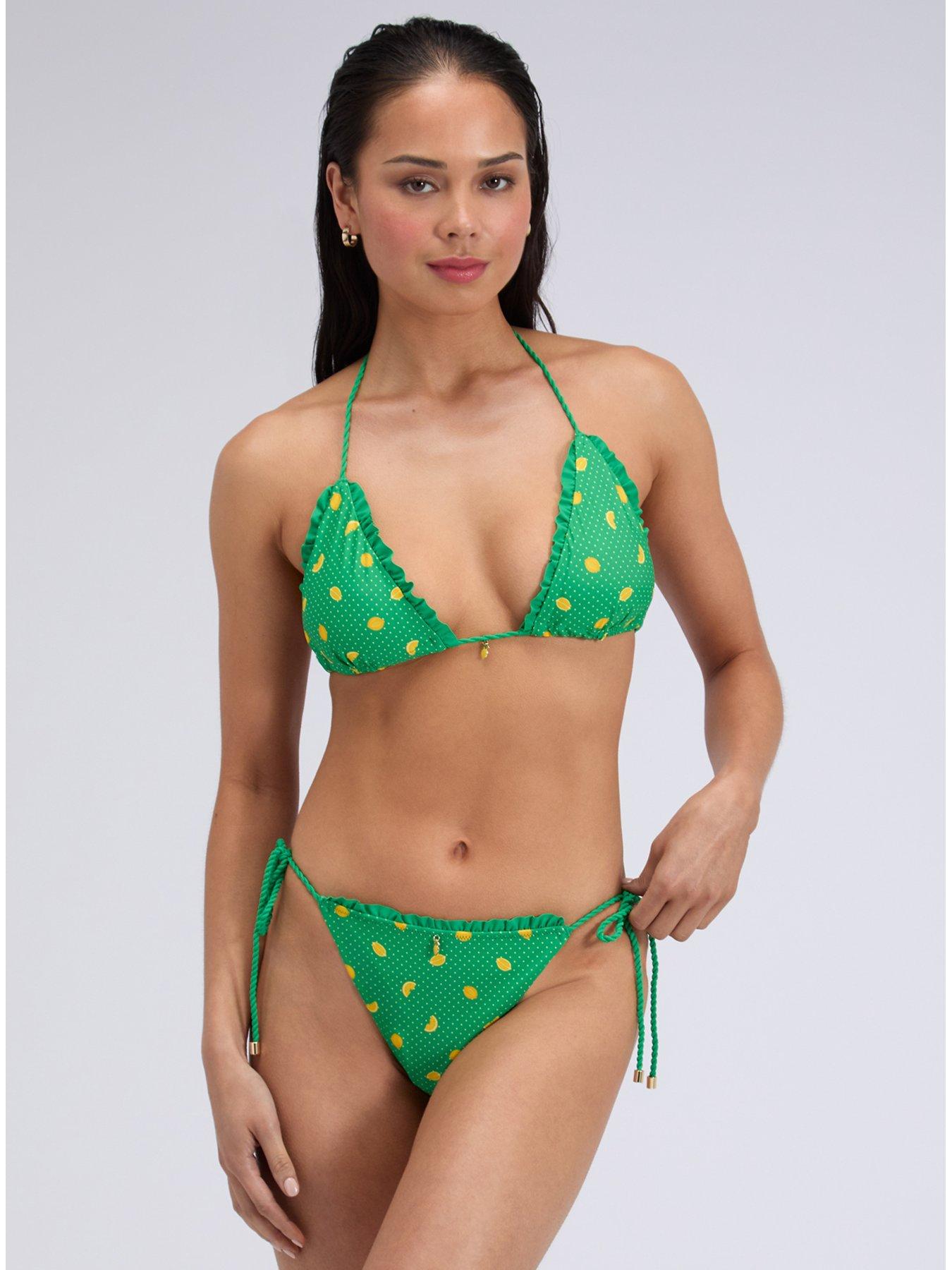 Image 3 of 6 of Boux Avenue Boux Avenue Ithaca String Side Bikini Brief - Green Mix