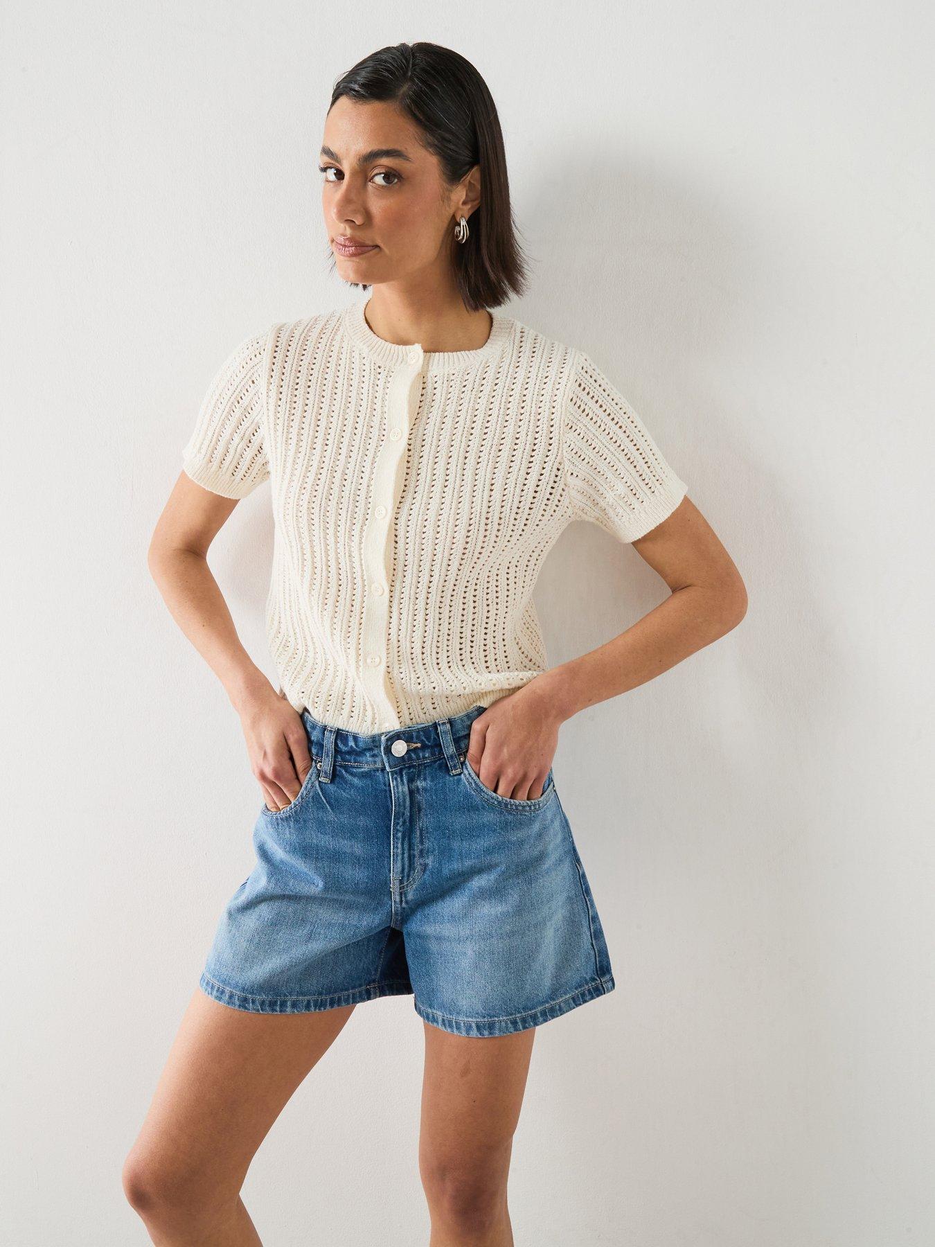 Mango Openwork Knit Cardigan - Cream