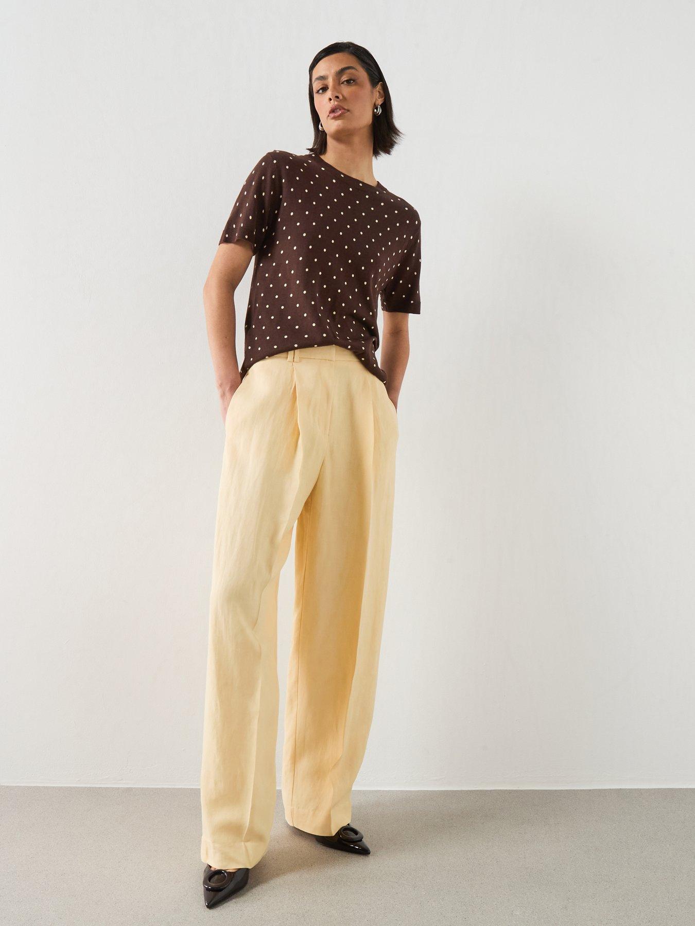Image 3 of 6 of Mango Polka-Dot Knitted Sweater - Brown