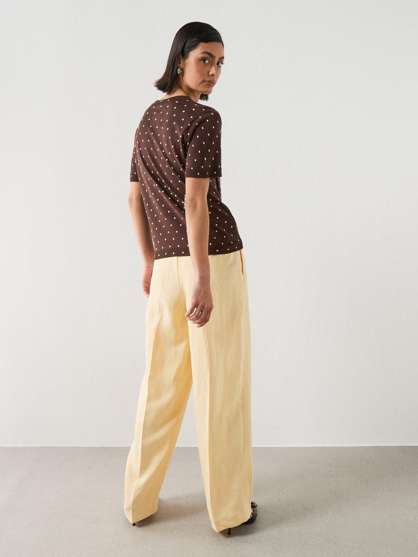 Image 5 of 6 of Mango Polka-Dot Knitted Sweater - Brown