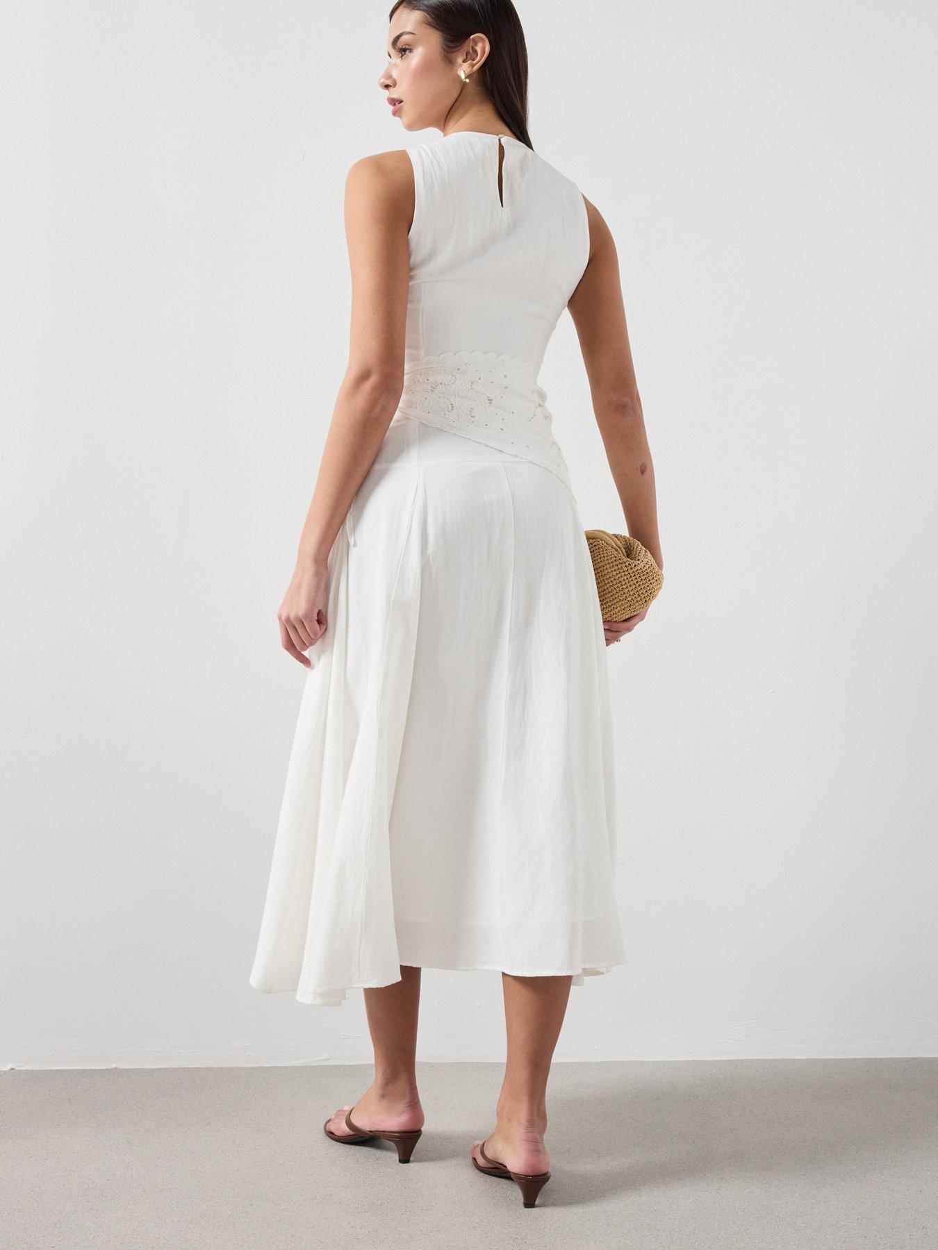 Image 2 of 6 of Mango Handkerchief A-line Dress - Ecru