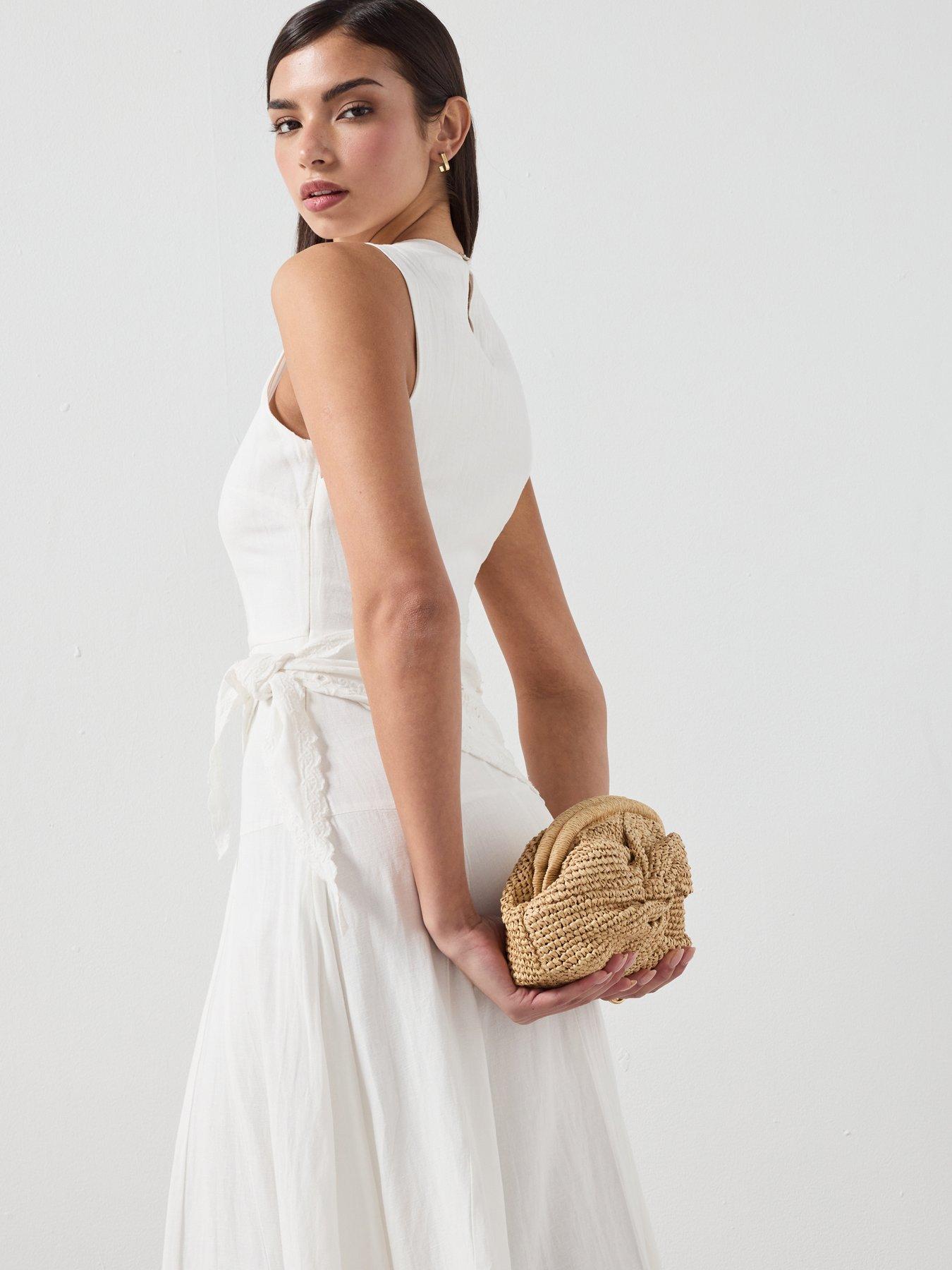 Image 4 of 6 of Mango Handkerchief A-line Dress - Ecru