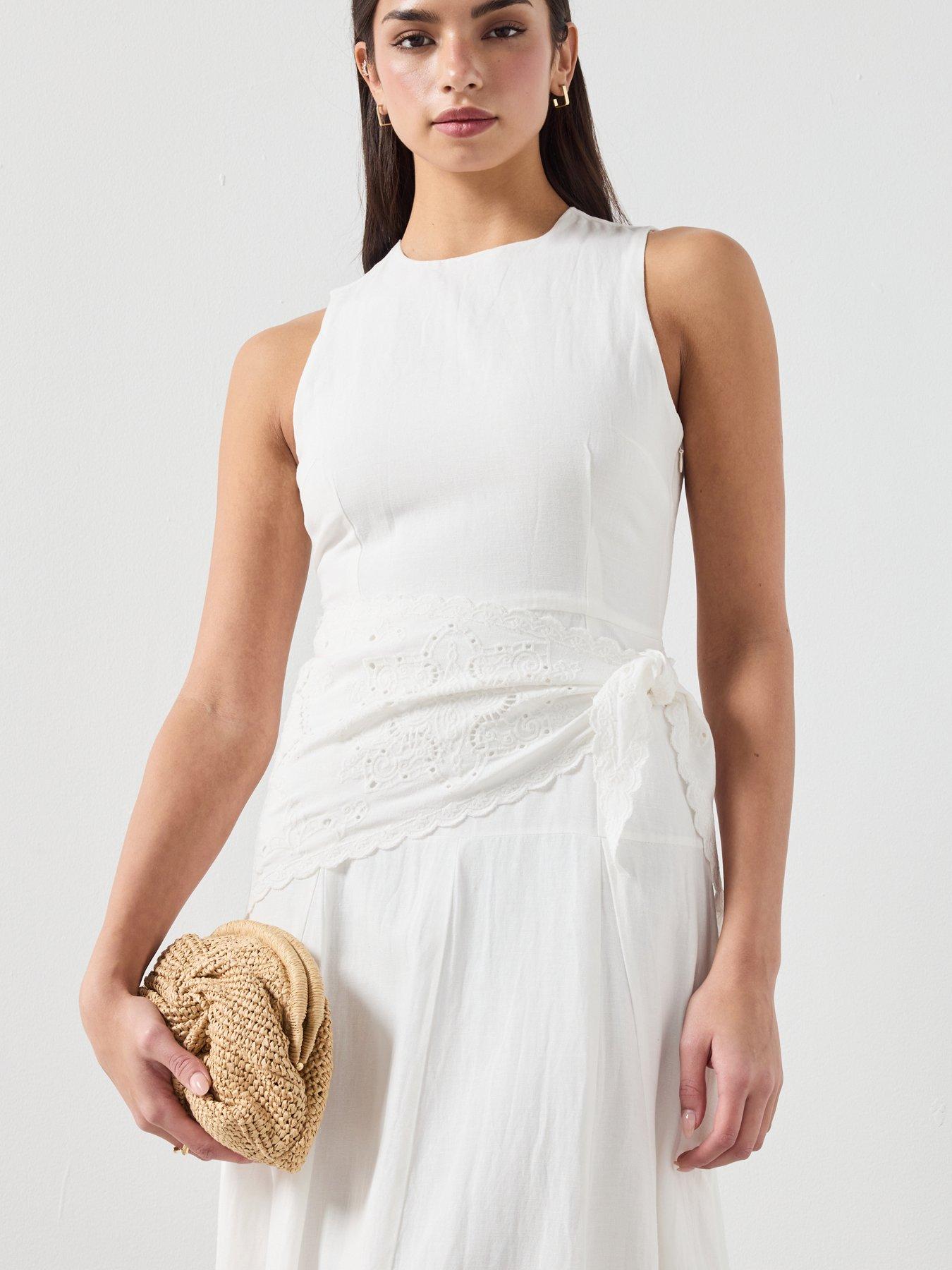 Image 5 of 6 of Mango Handkerchief A-line Dress - Ecru