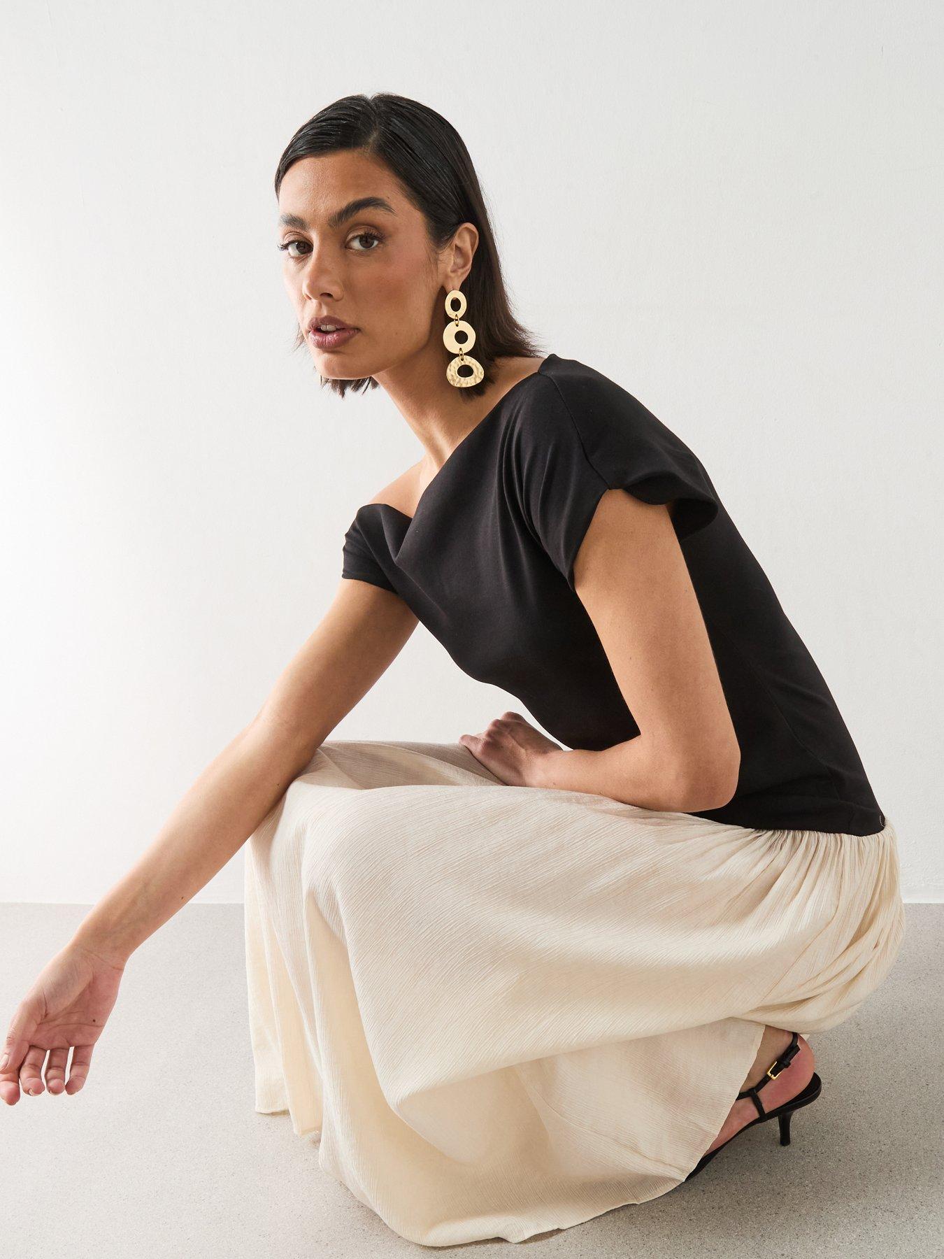 asymmetrical summer dress Yvette Slip Maxi Dress With Asymmetrical Hem main image 1