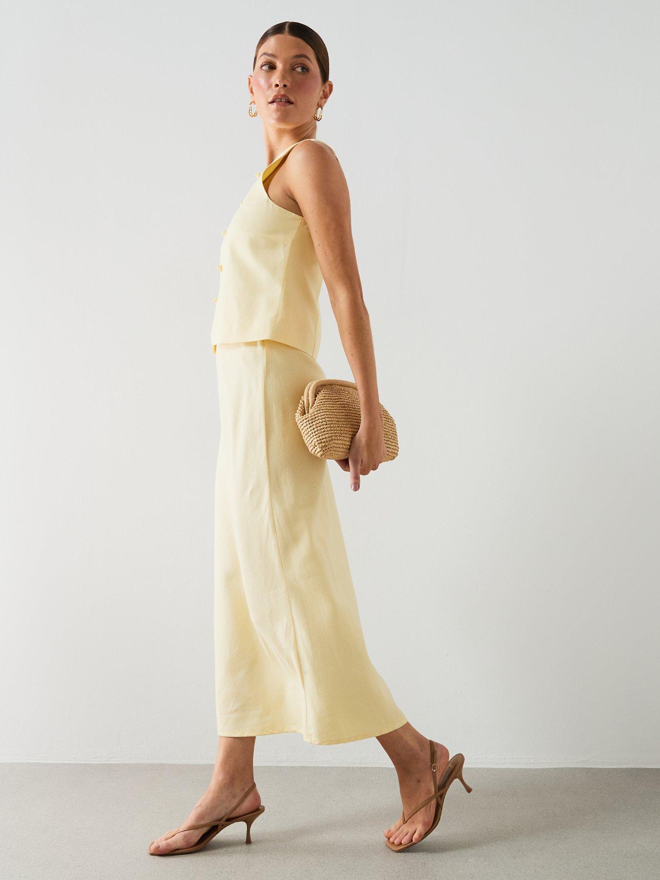 Image 5 of 6 of Mango Linen-blend Co-ord Straight Skirt - Vanilla