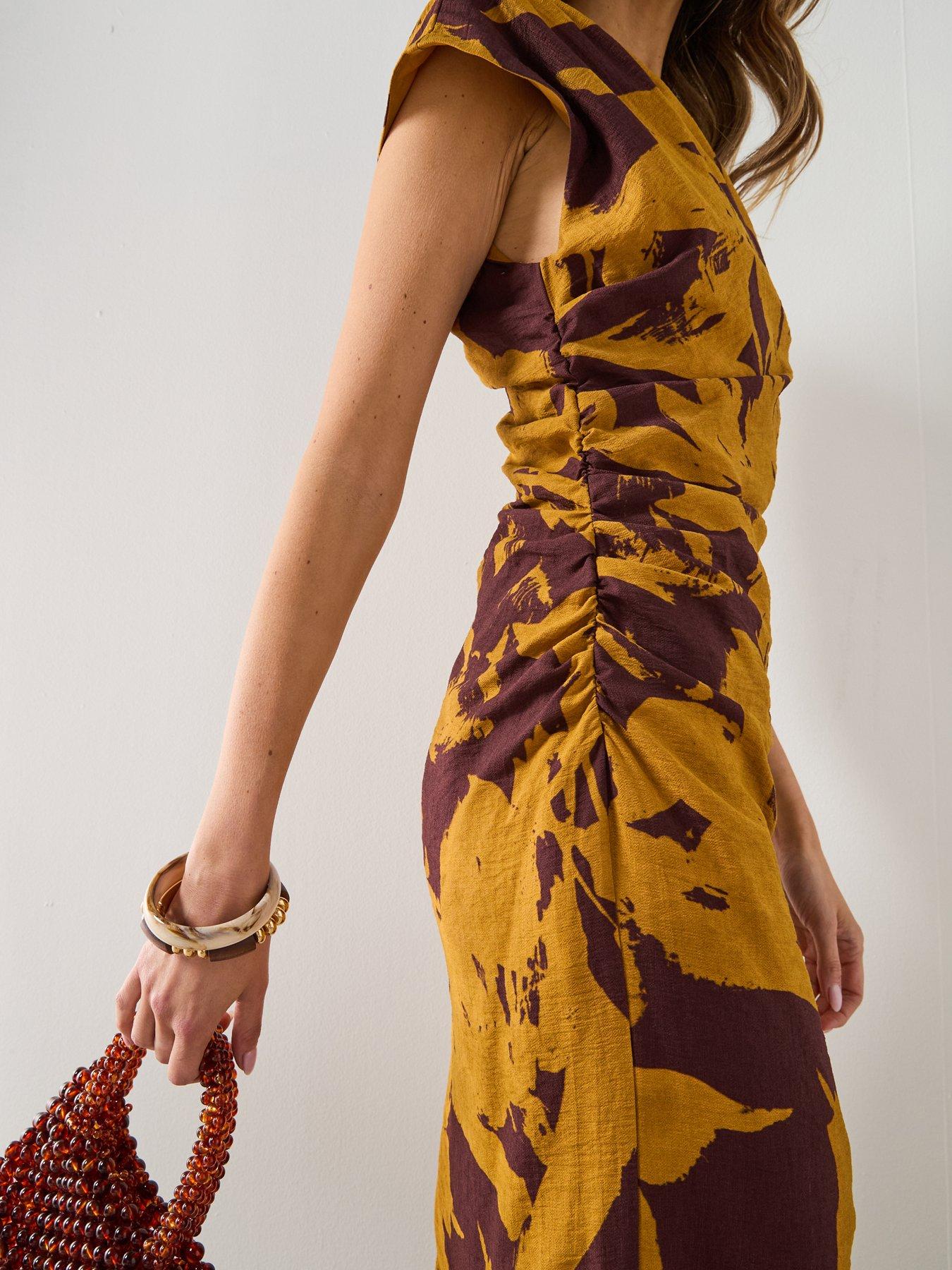 Mango Printed Asymmetrical Dress - Orchre - Purple | Very