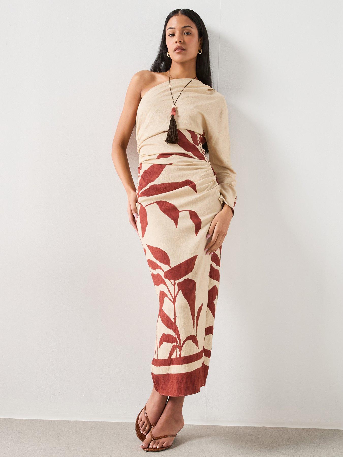 Mango Asymmetrical Dress With Gathered Body - Cream - Beige