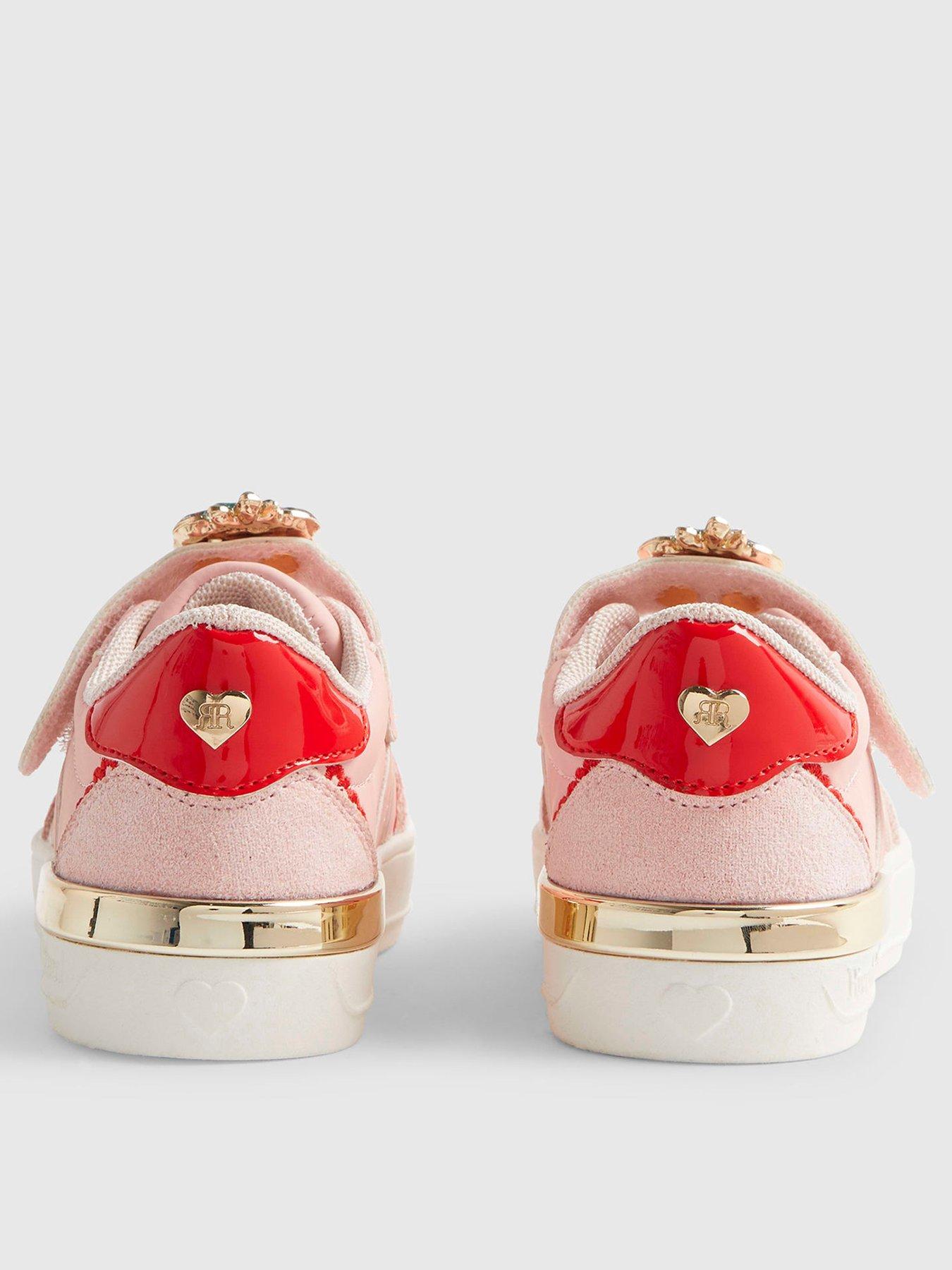 Image 3 of 5 of River Island Mini Girls Strawberry Strap Trainers - Pink