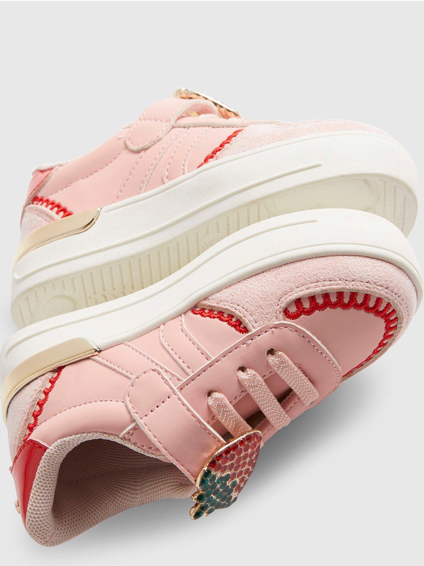 Image 5 of 5 of River Island Mini Girls Strawberry Strap Trainers - Pink
