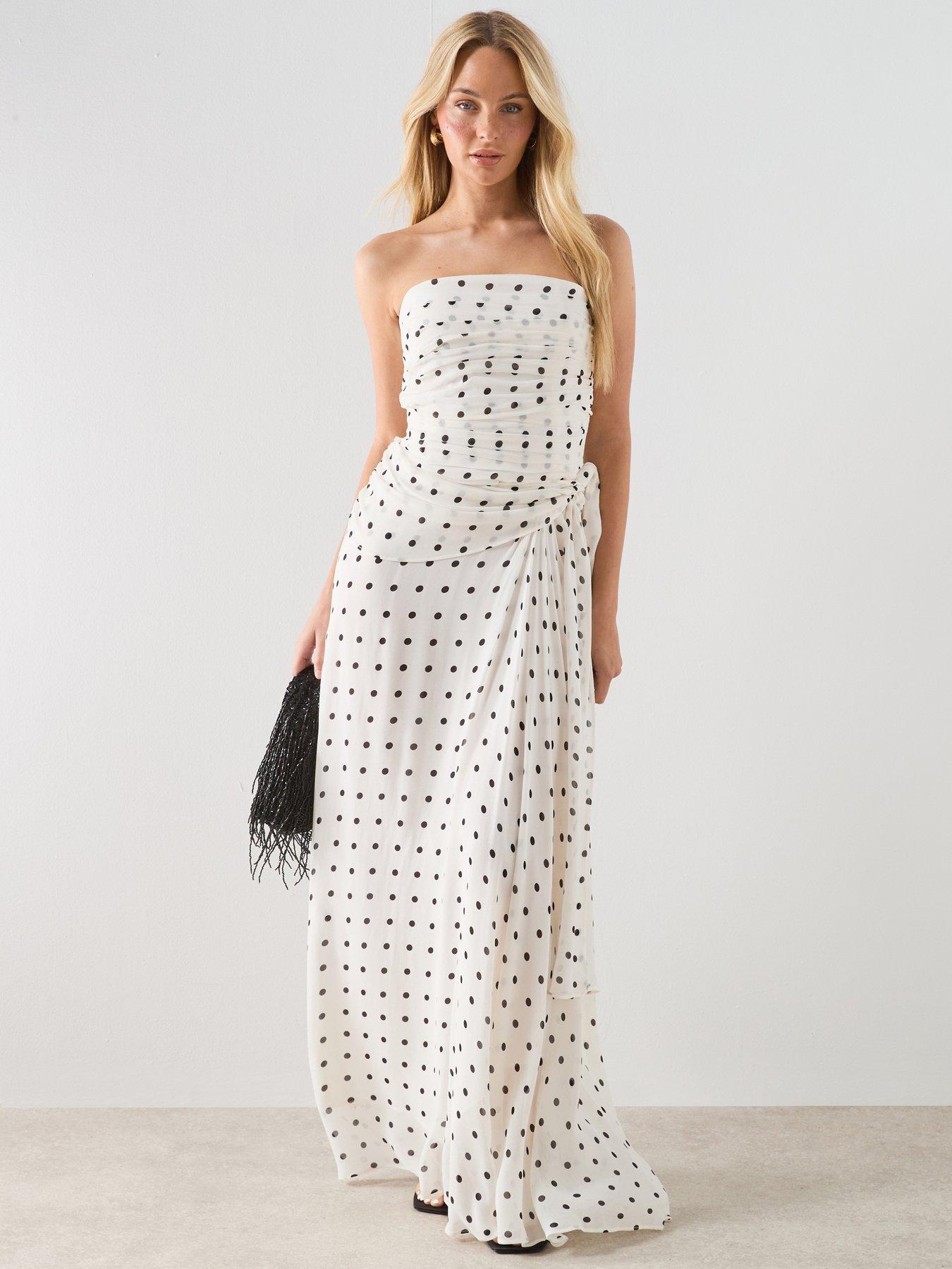 Mango A-line Polka-dot Dress - White