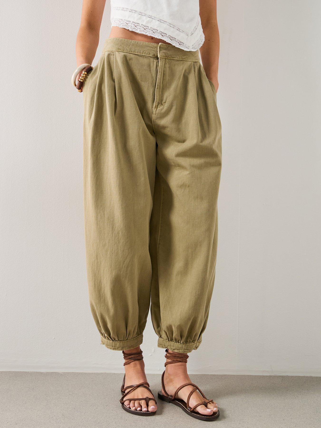 Mango Baggy Mid-Rise Jeans - Khaki - Green