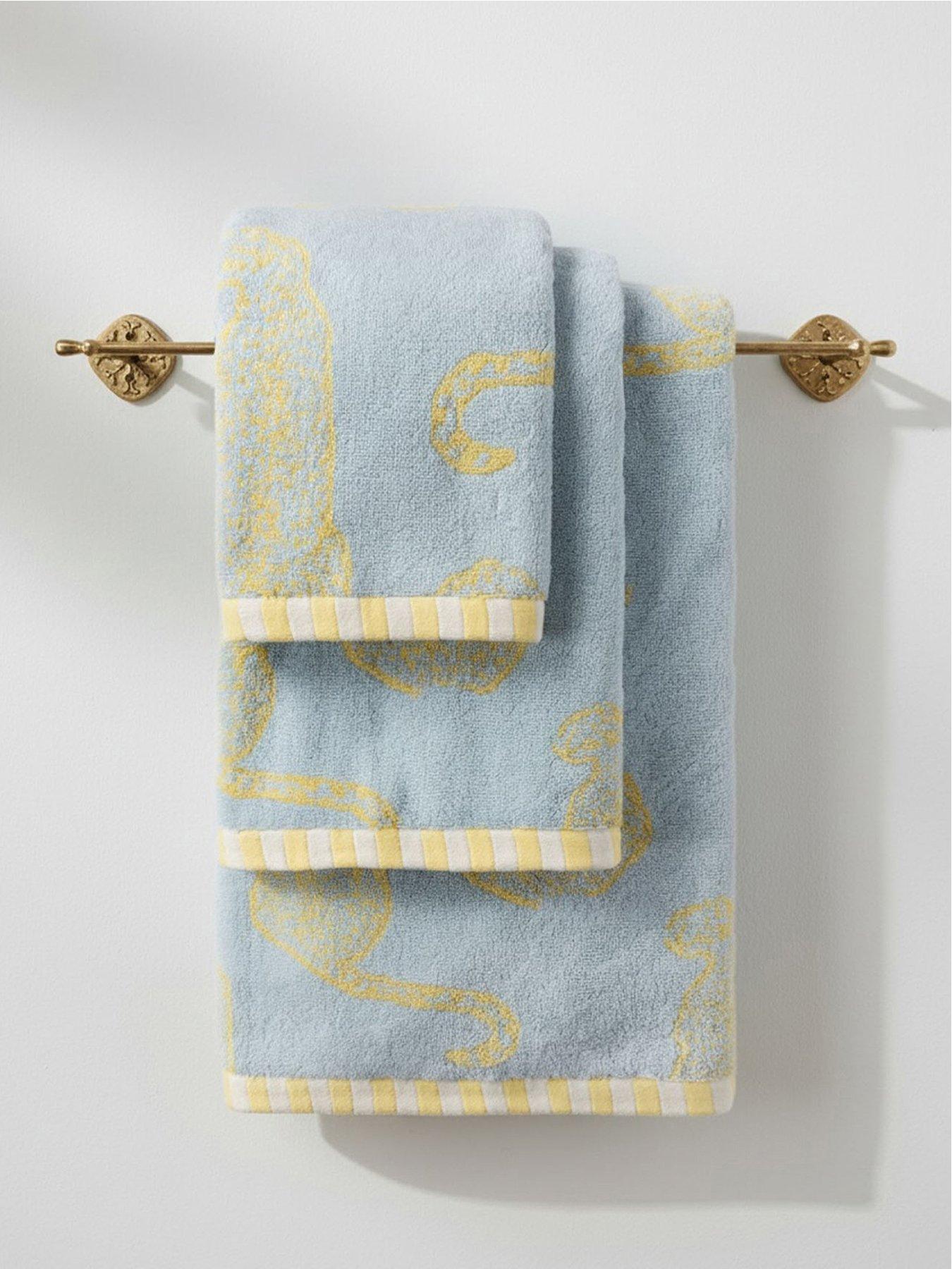Image 1 of 6 of CHELSEA PEERS Cotton Resting Leopard Print Towel Collection
