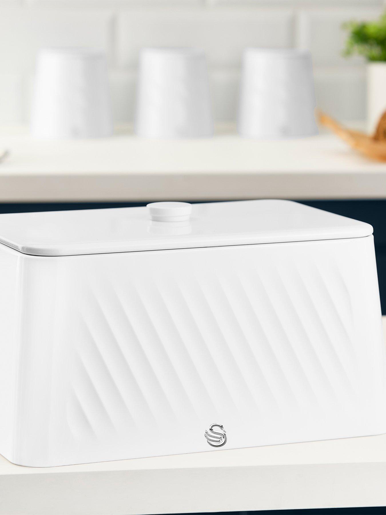 Swan Bread Bin - White