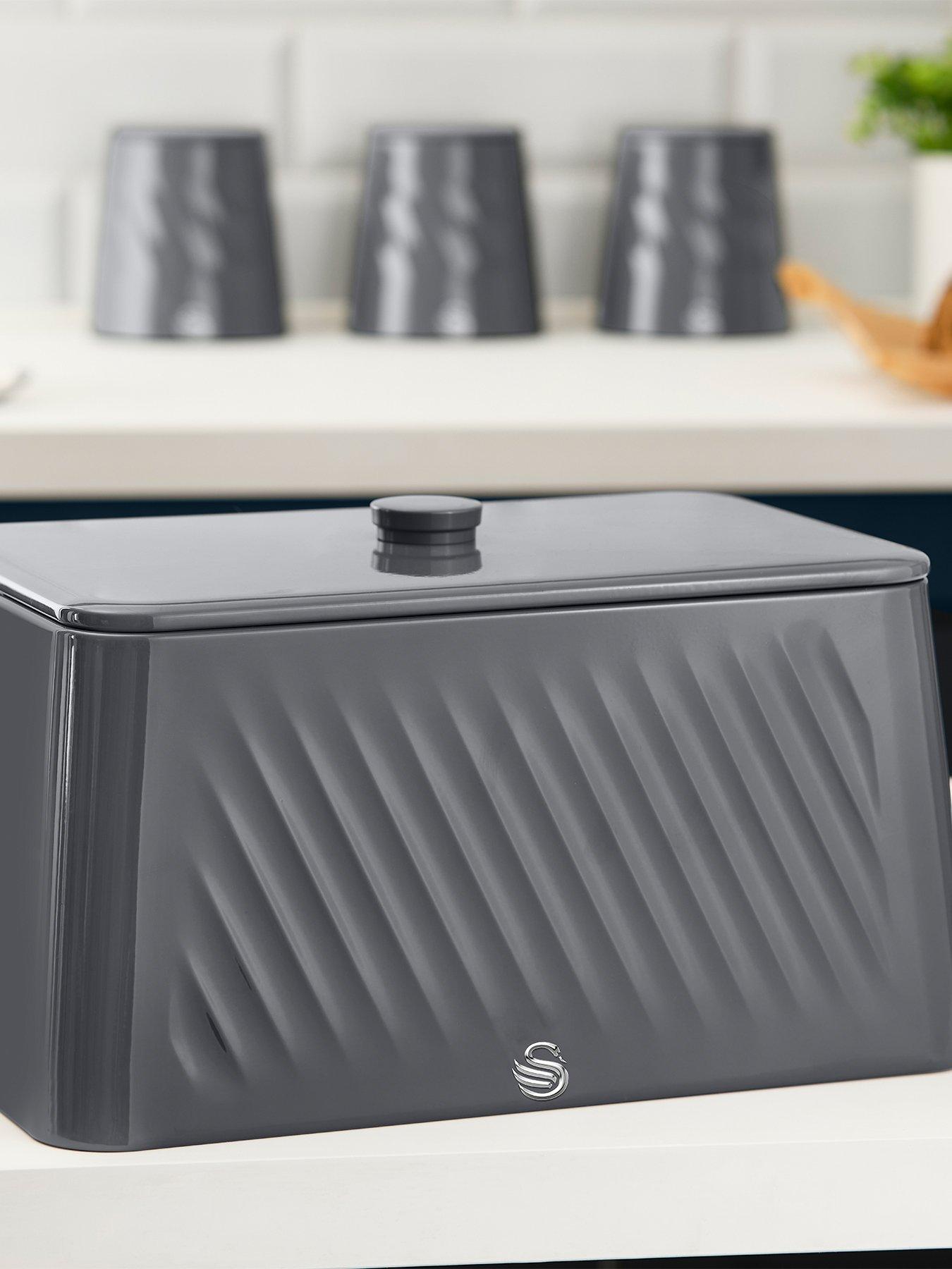 Swan Bread Bin - Grey