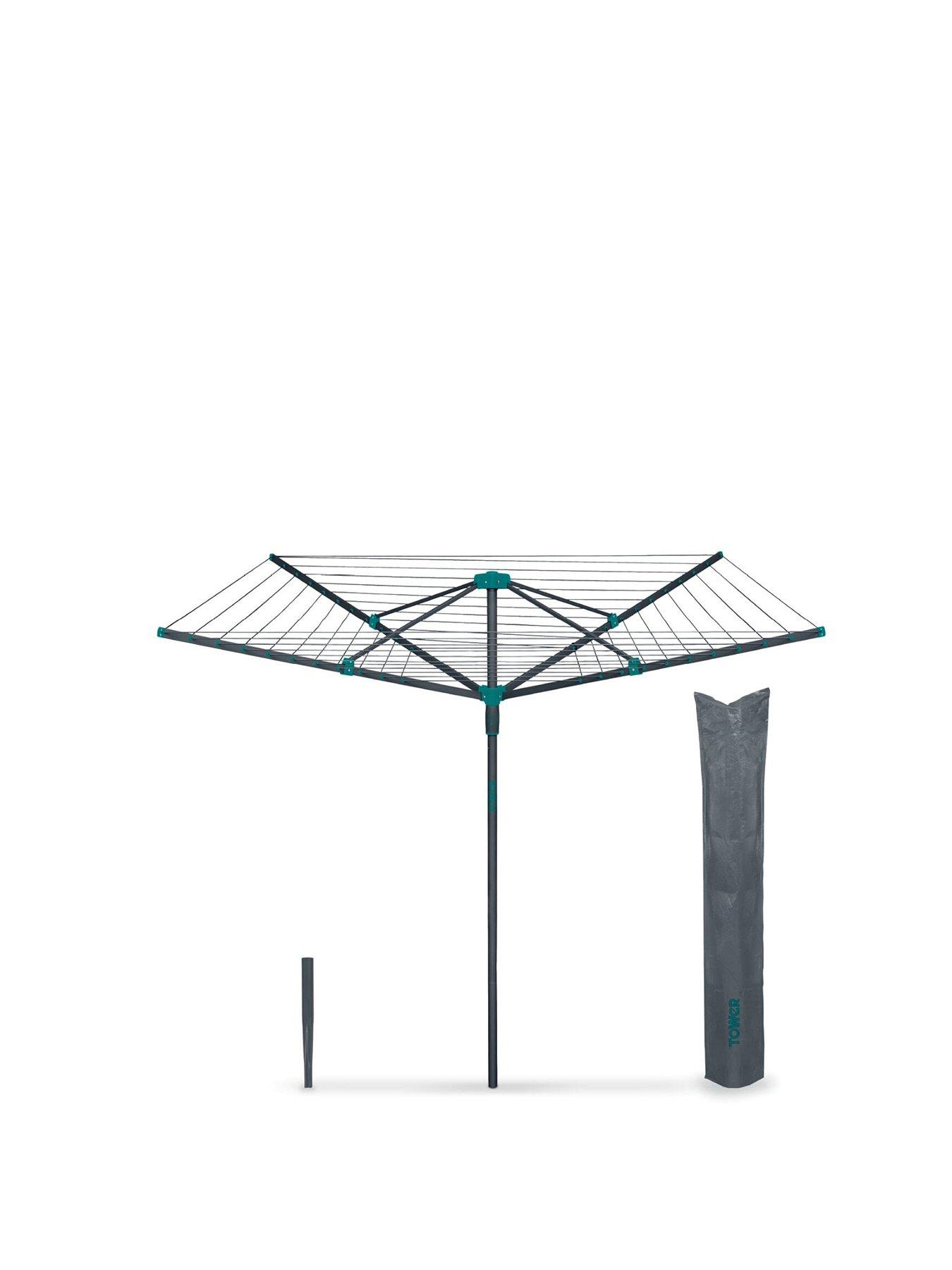 Image 2 of 7 of Tower 40m 4-Arm Rotary Airer with Cover, Steel, Anthracite &amp; Teal