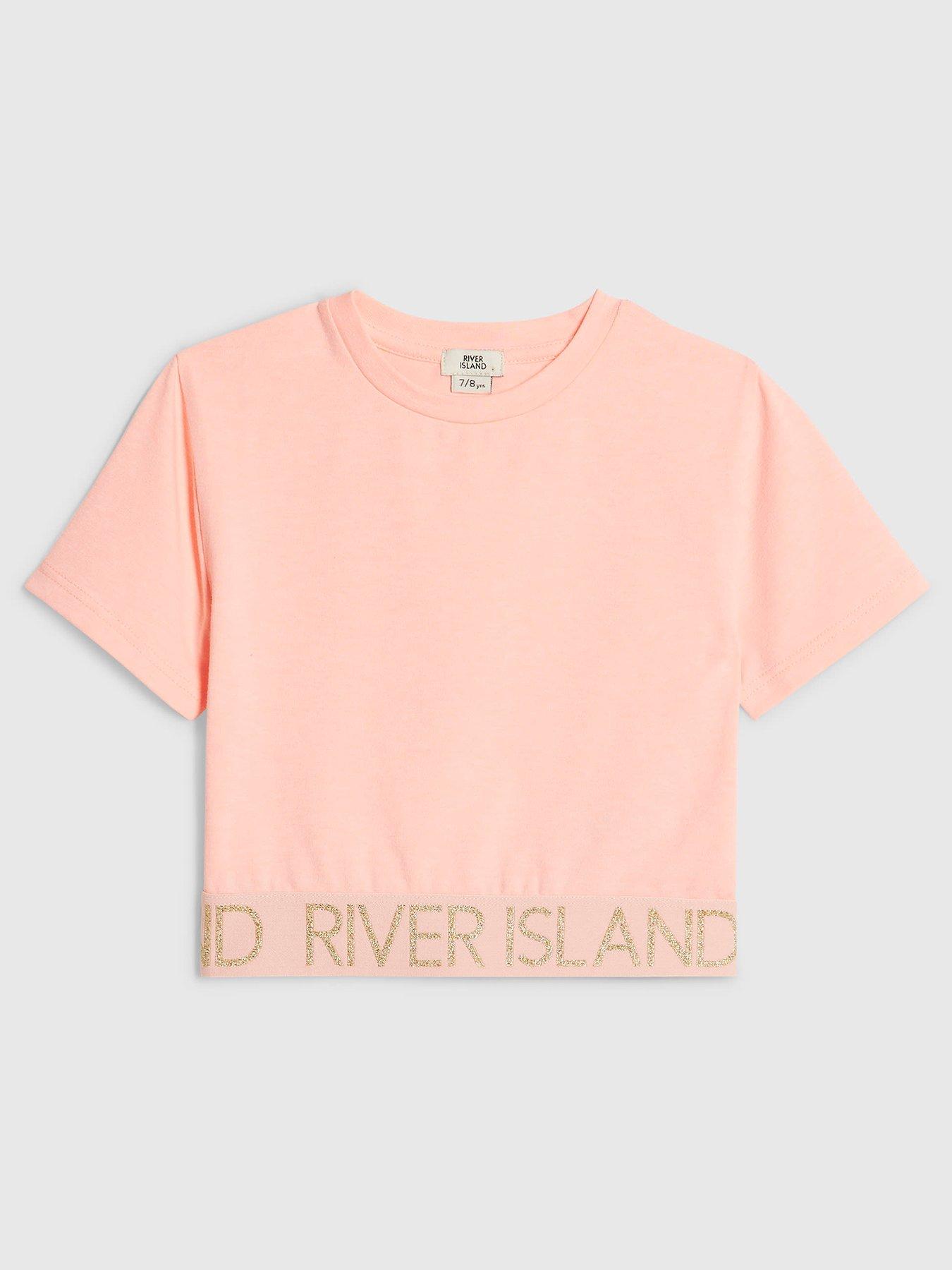River Island Older Girls Cut Out Waistband Top - Light Pink