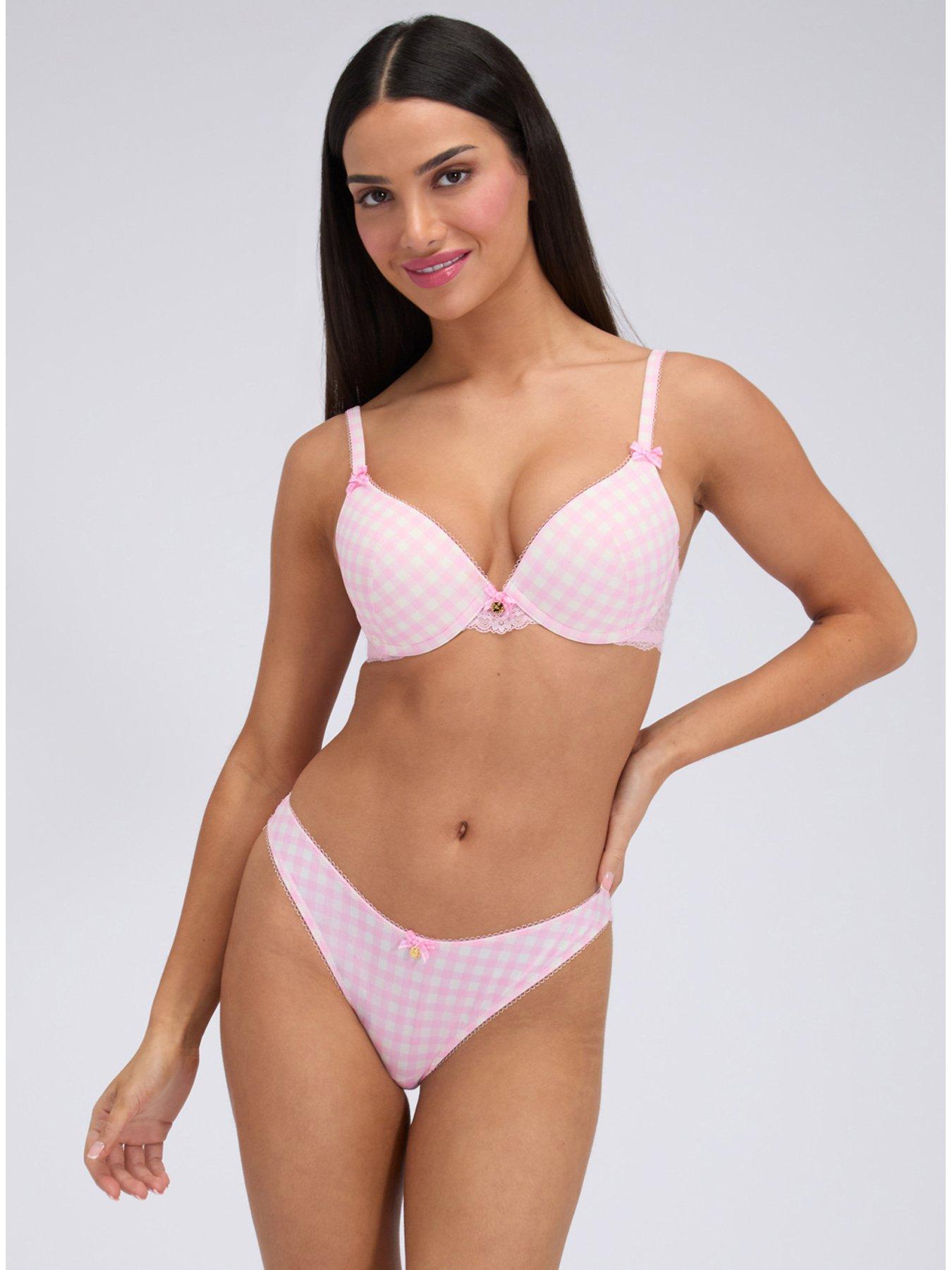 Image 3 of 4 of Boux Avenue Sabrina Print Thong - Pink Mix