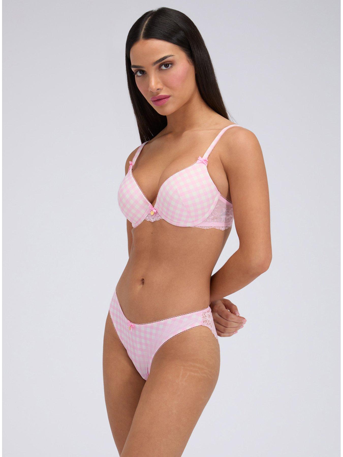 Image 4 of 4 of Boux Avenue Sabrina Print Thong - Pink Mix