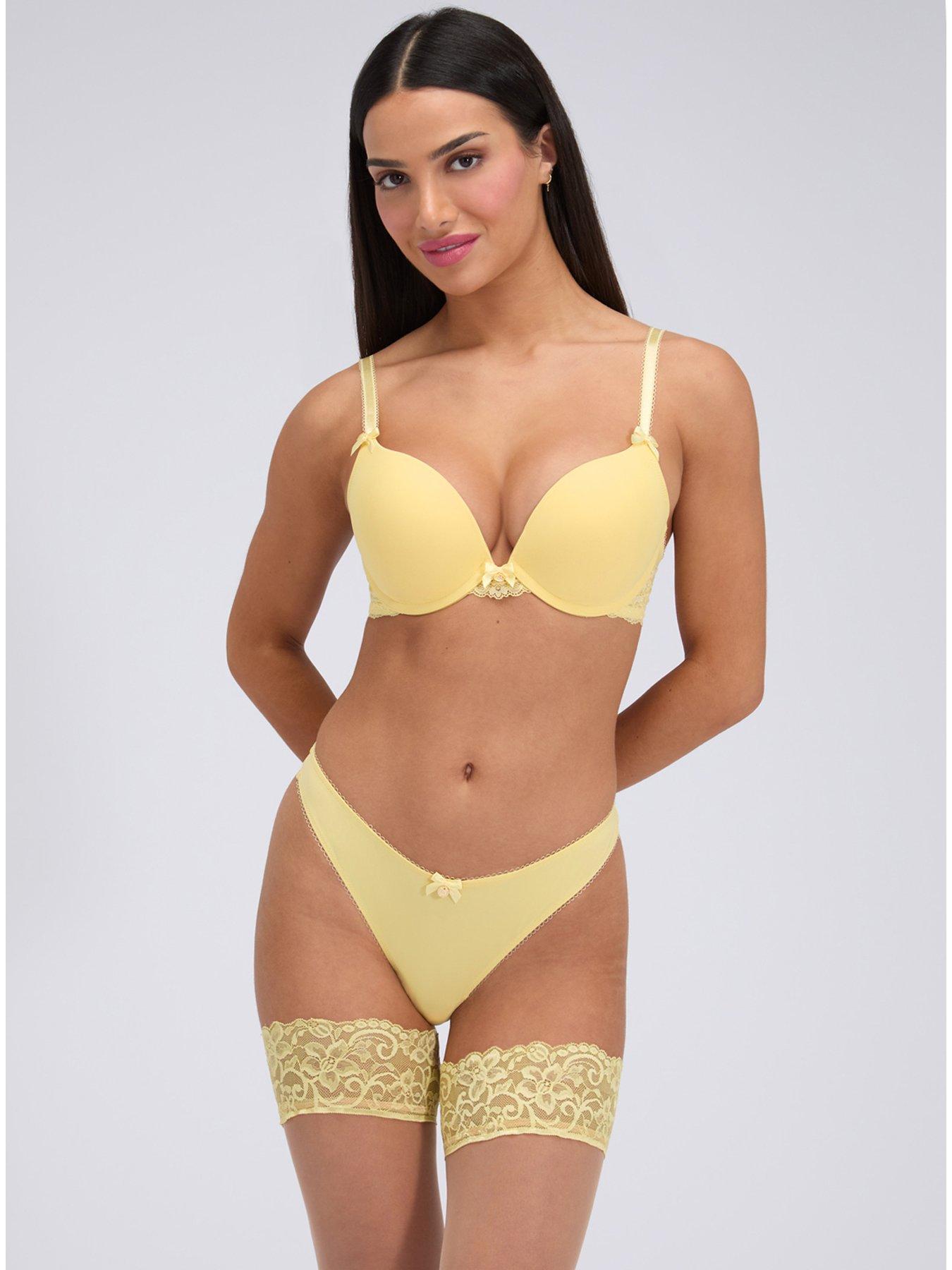 Image 3 of 5 of Boux Avenue Sabrina Ultra Push Up Bra - Butter Yellow