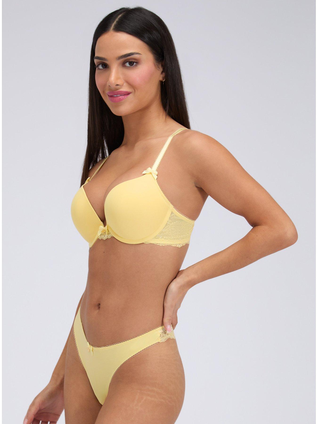 Image 4 of 5 of Boux Avenue Sabrina Ultra Push Up Bra - Butter Yellow