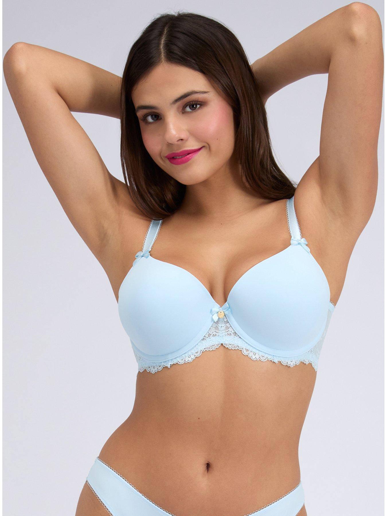 Boux Avenue Sabrina T-Shirt Bra, Light Blue, Size 32B, Women