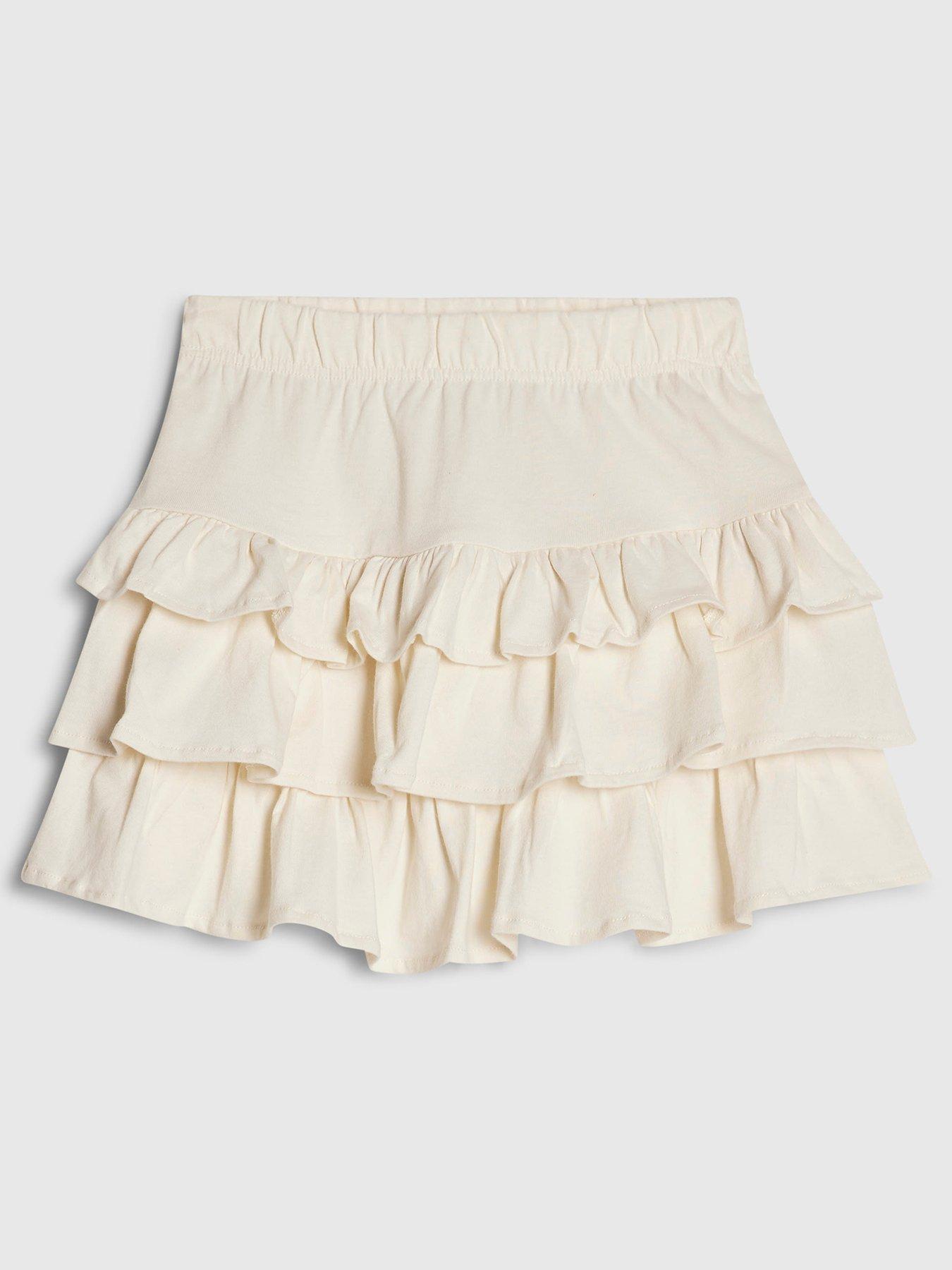 River Island Older Girls Rara Frill Skirt - Cream