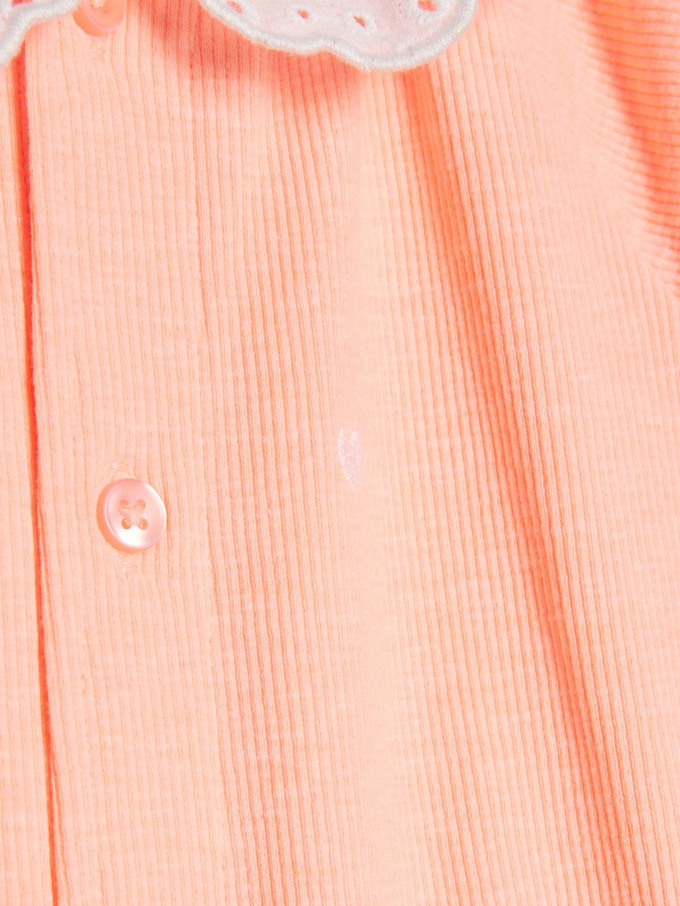 Image 3 of 4 of River Island Baby Girls Frill Heart Romper - Orange