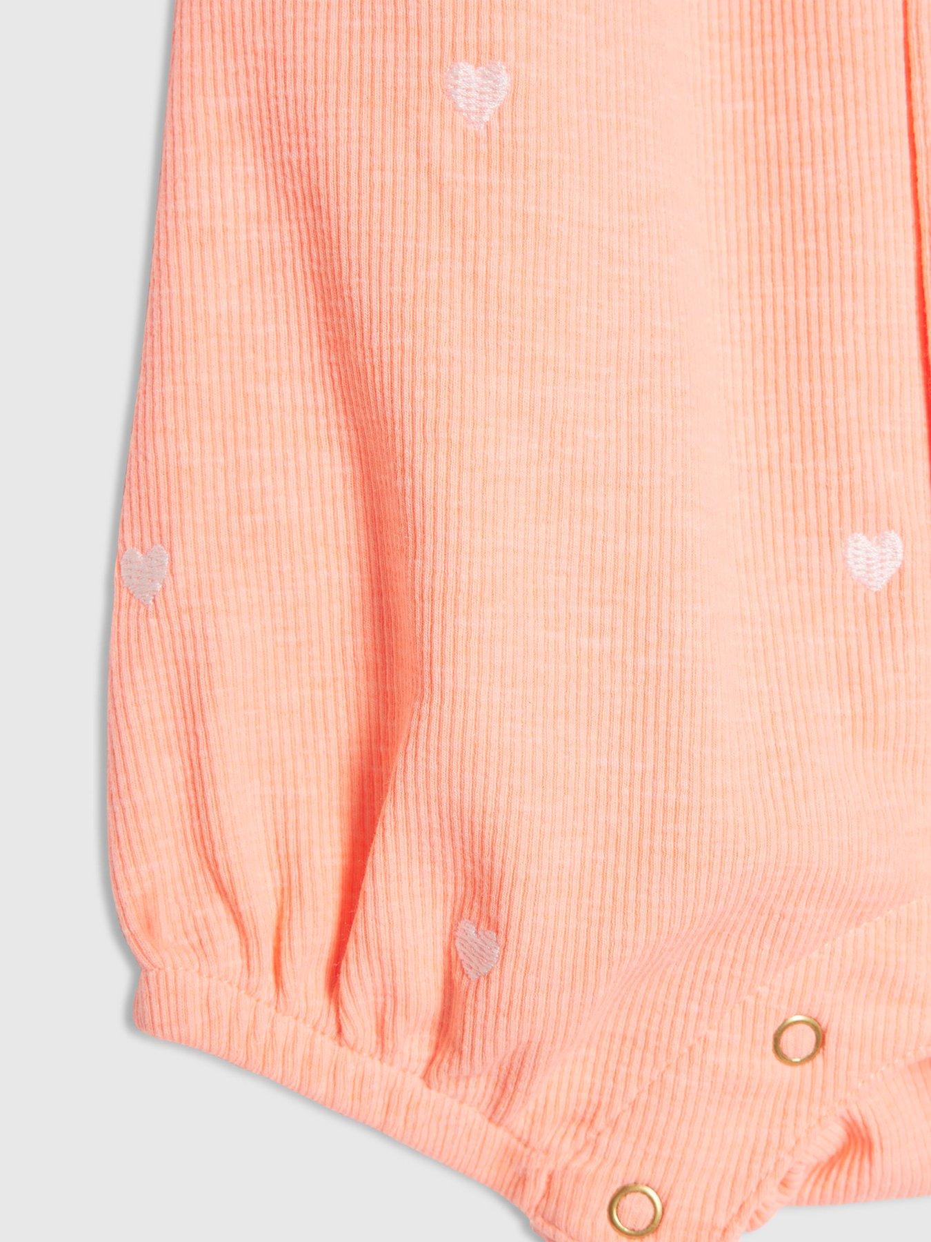 Image 4 of 4 of River Island Baby Girls Frill Heart Romper - Orange