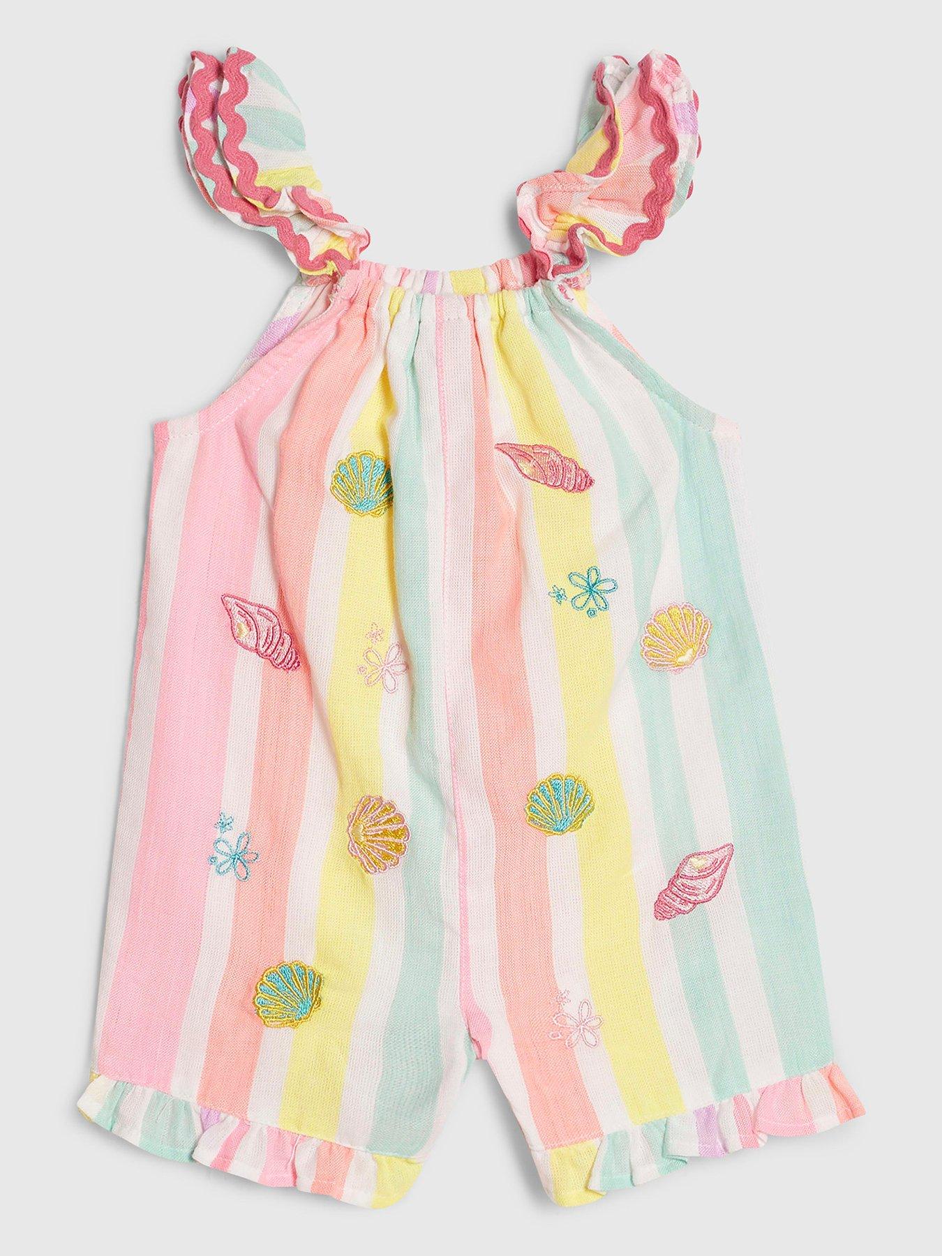 River Island Baby Girls Stripe Seashell Rompersuit - Pink