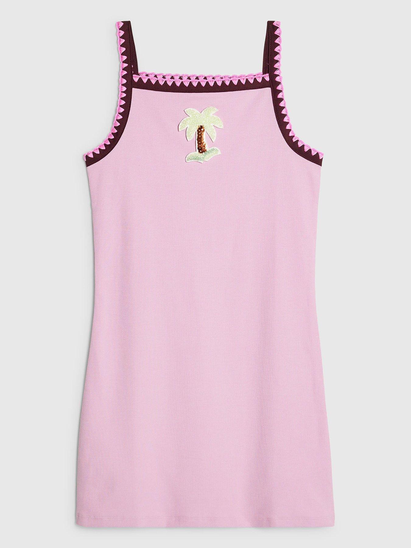 River Island Older Girls Starfish Whipstitch Cami Dress - Purple