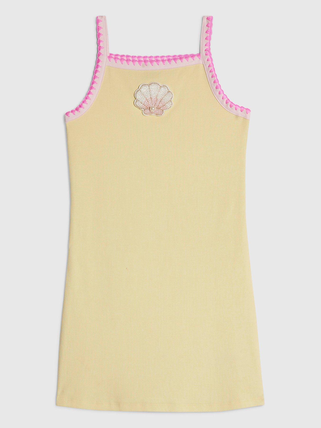 River Island Older Girls Starfish Whipstitch Cami Dress - Yellow