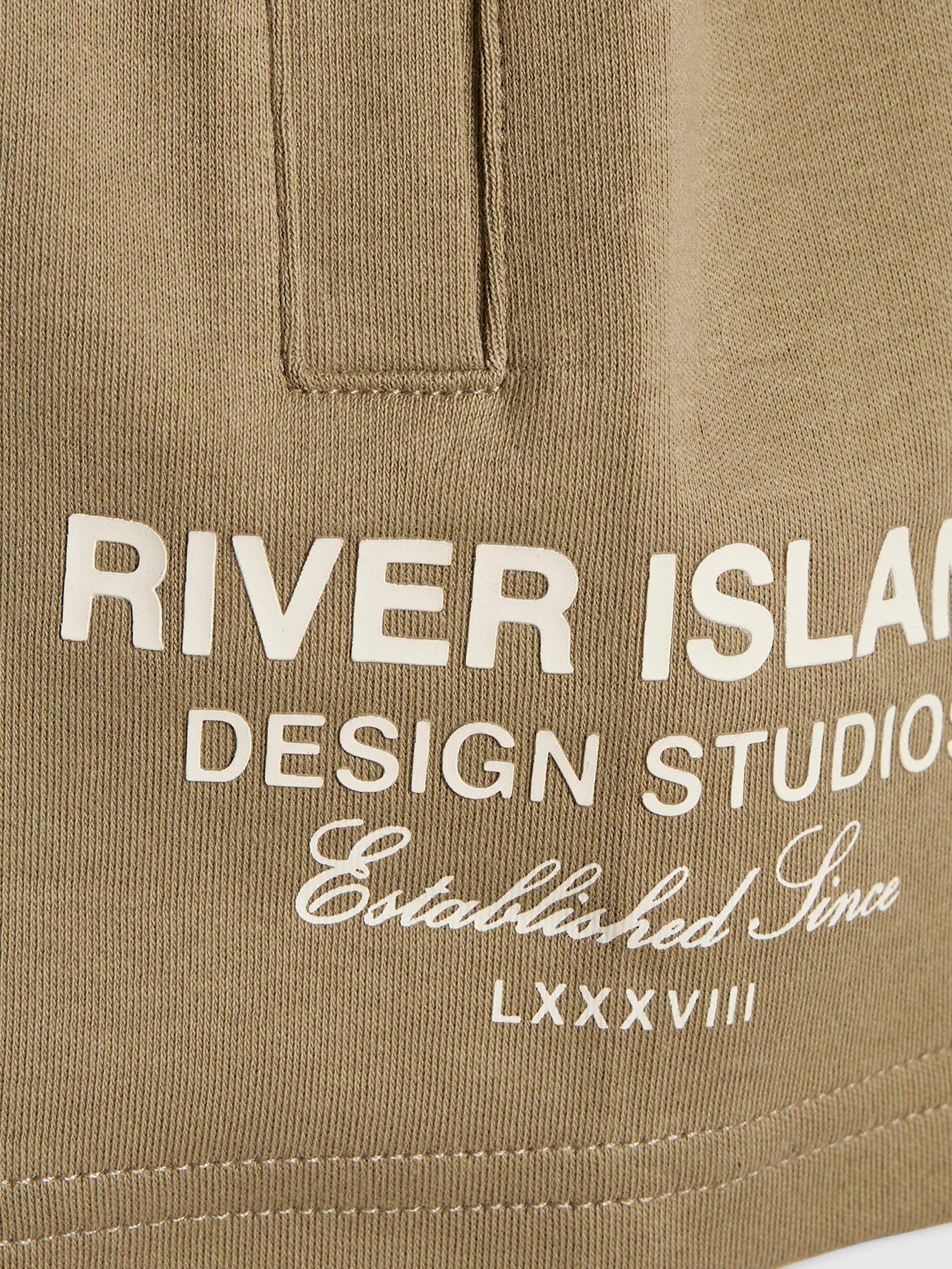 Image 3 of 4 of River Island Mini Boys Back Print Design Studios T-Shirt Set - Khaki