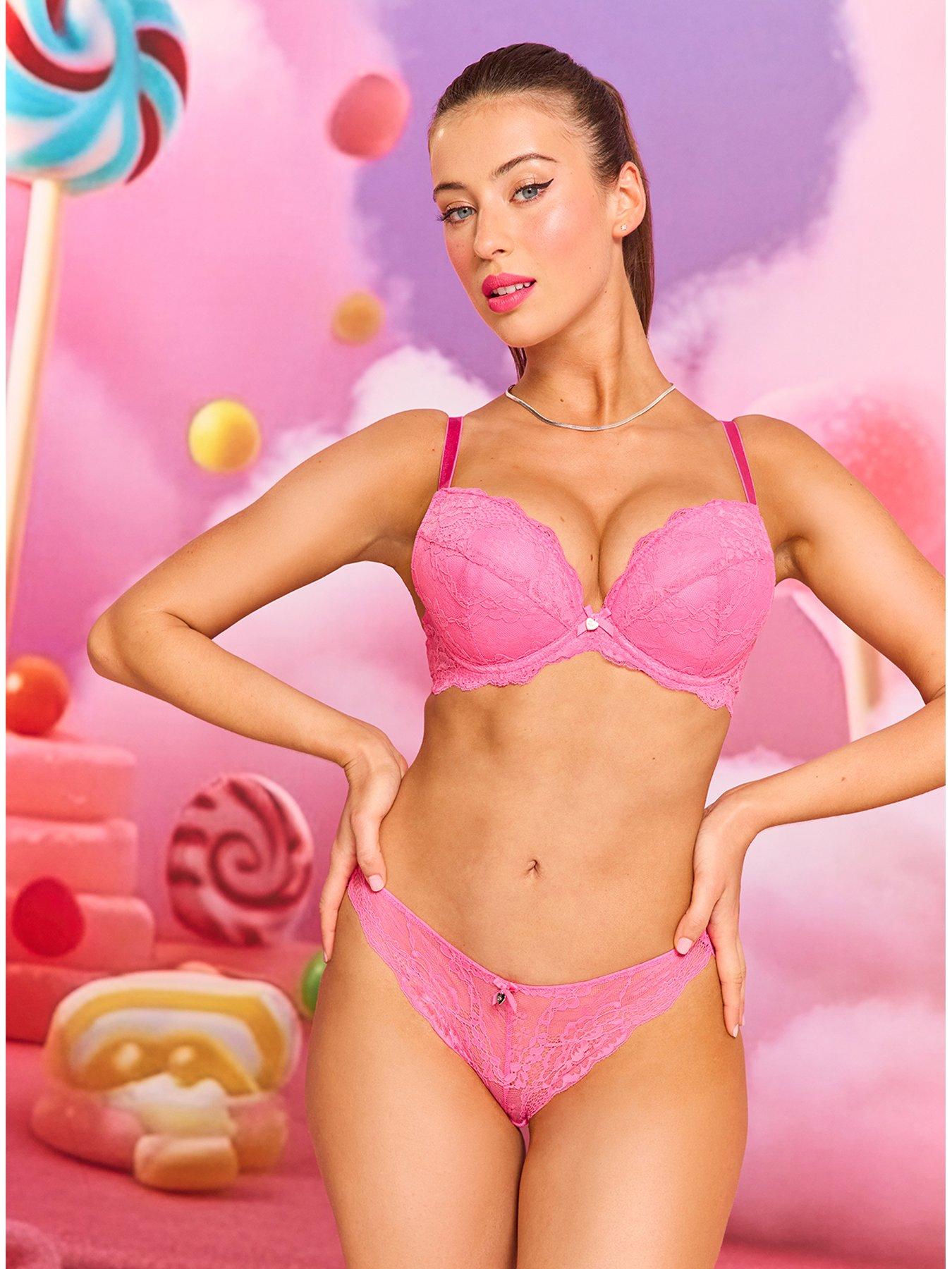 Boux Avenue Mollie 24 Plunge Bra, Pink, Size 34D, Women