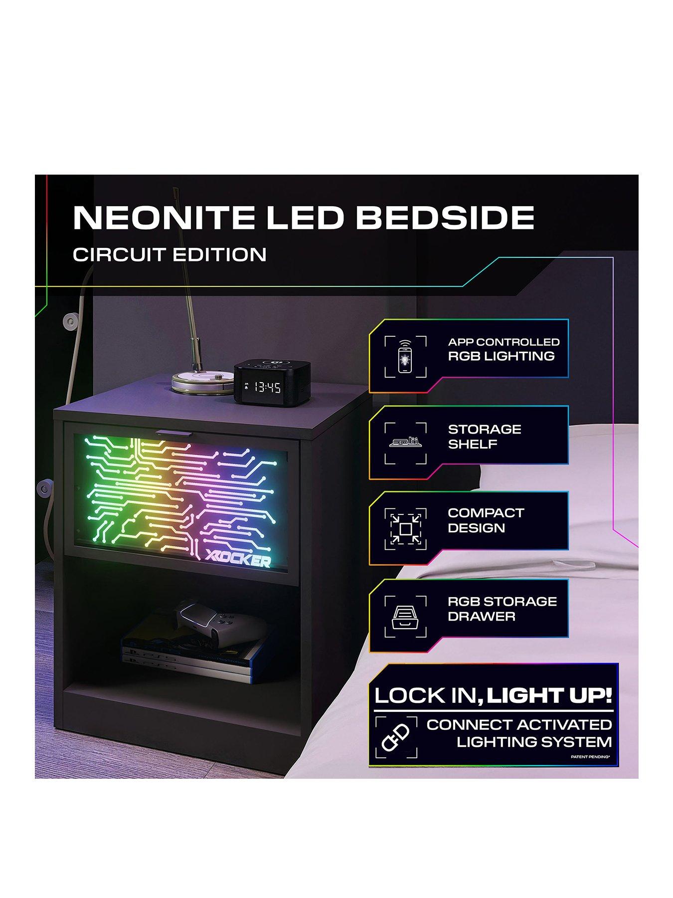 Image 2 of 8 of X Rocker Neonite Bedside Circuit Edition With App Control Led Lights