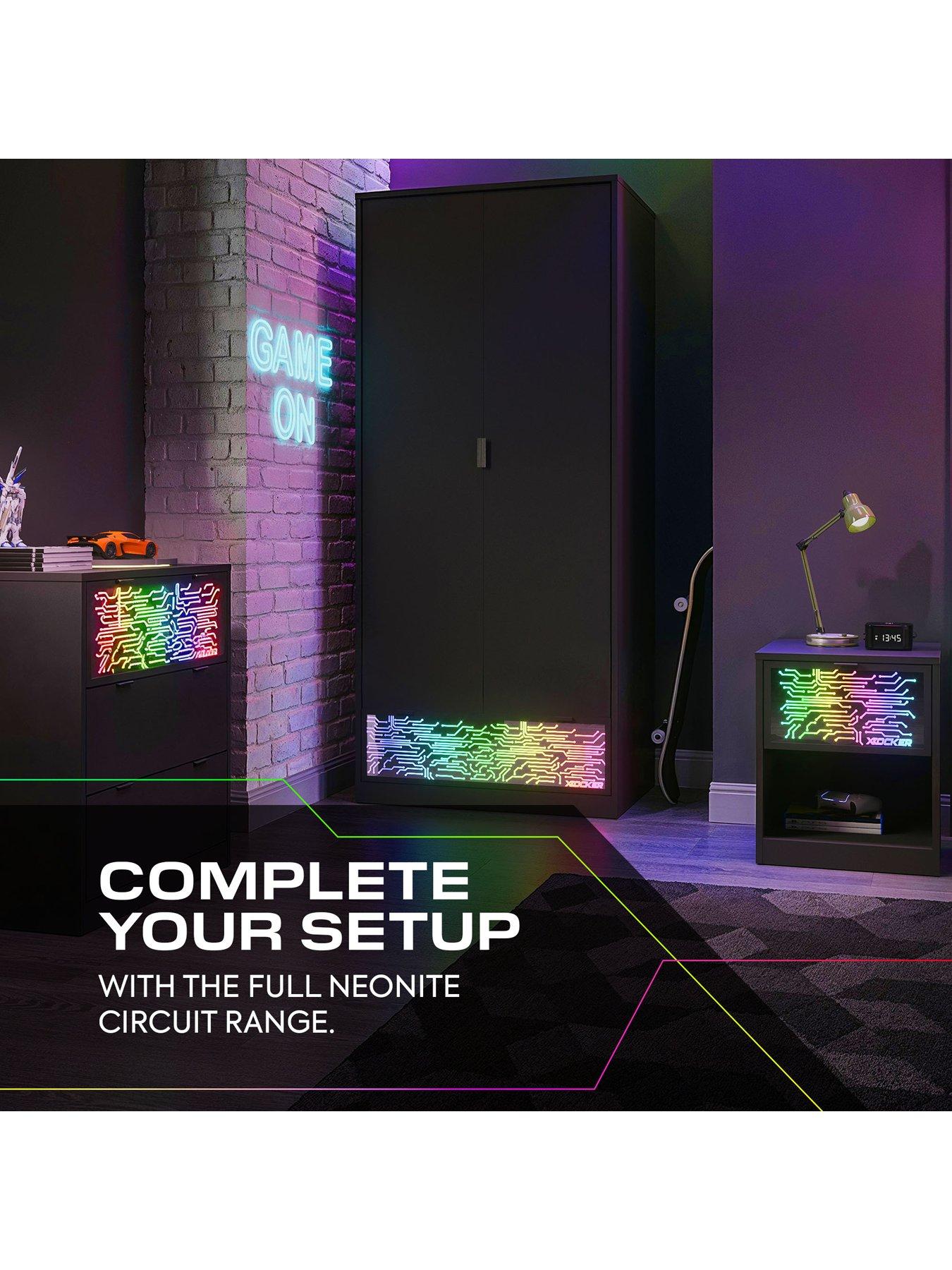 Image 6 of 8 of X Rocker Neonite Bedside Circuit Edition With App Control Led Lights