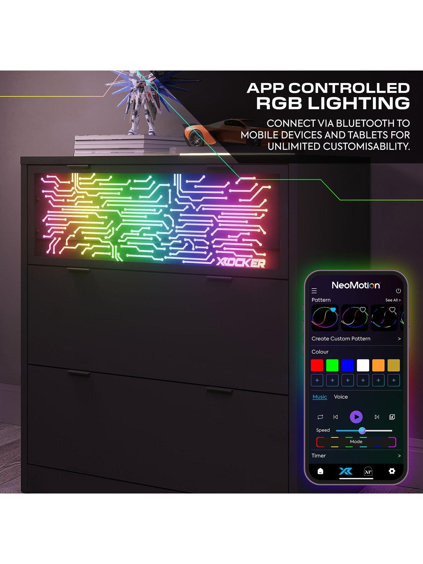 X Rocker Neonite Chest Of Drawers Circuit Edition With App Control Led ...