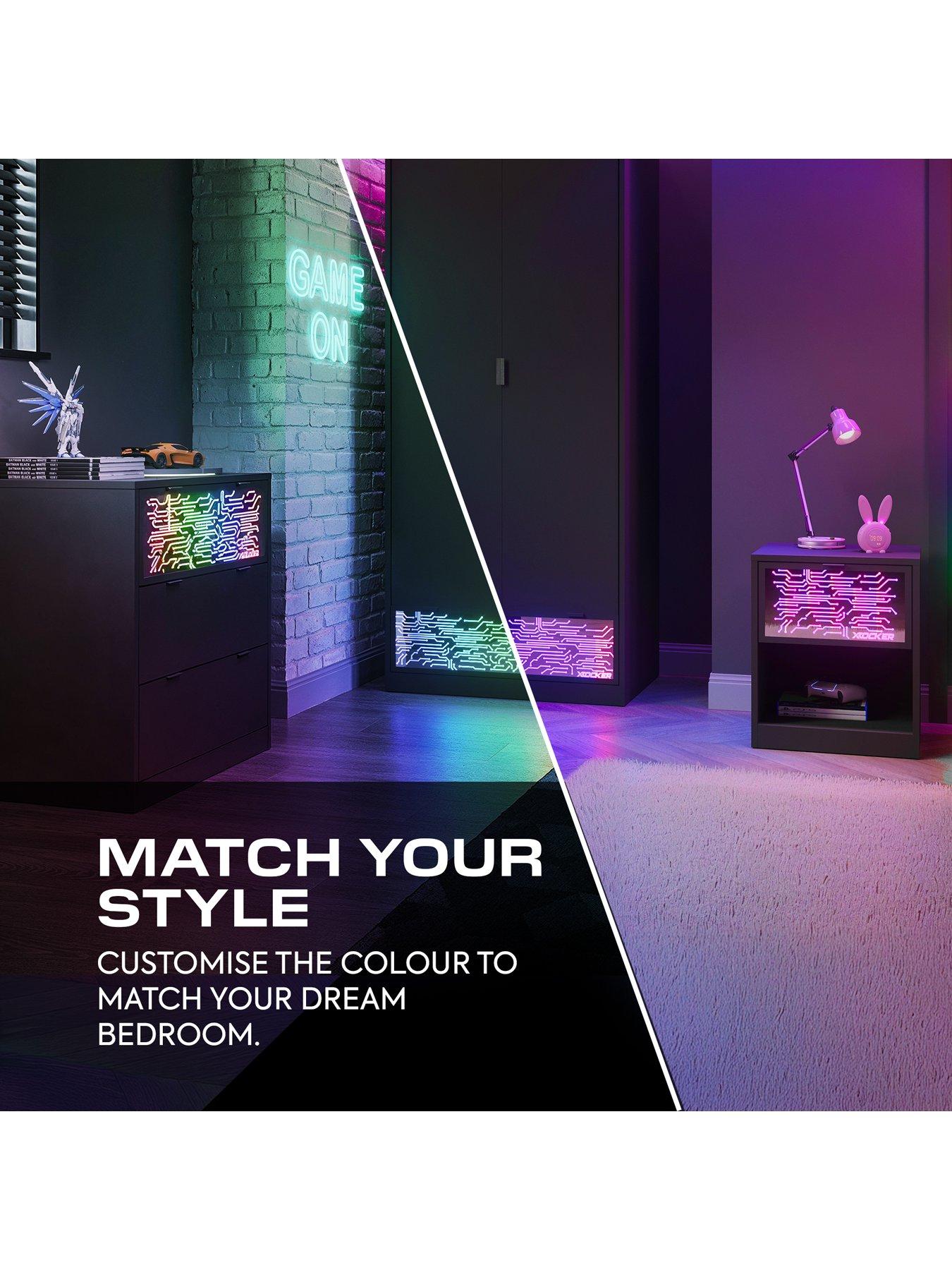 X Rocker Neonite Chest Of Drawers Circuit Edition With App Control Led ...